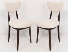 Twelve Light Boucle Heart Chairs, Europe, 1960s