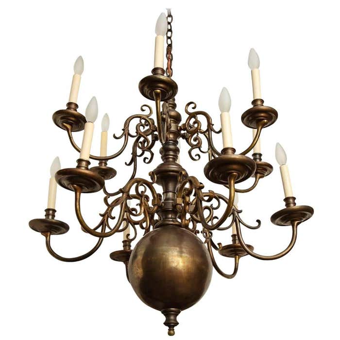 Twelve-Light Dutch Chandelier For Sale at 1stDibs | twelve in dutch