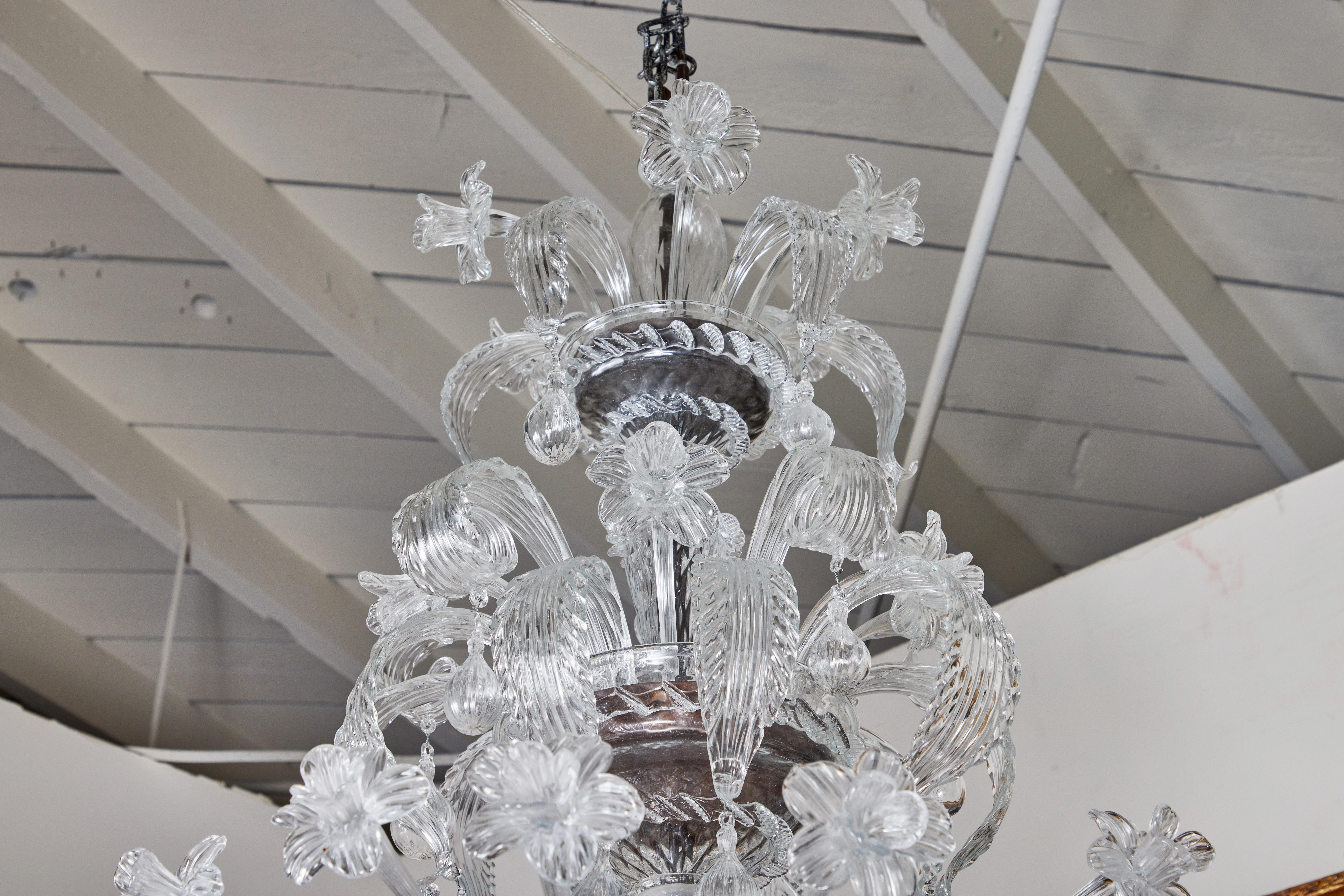 Twelve Light, Murano Chandelier For Sale 2