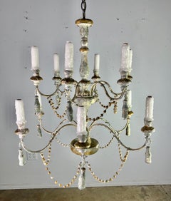 Distressed Twelve Light Chandelier by Melissa Levinson, Wood & Iron