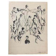 "Twelve Men" Vintage Lithograph by Arthur B. Davies "Twelve Men" Vintage Lithograph by Arthur B. Davies