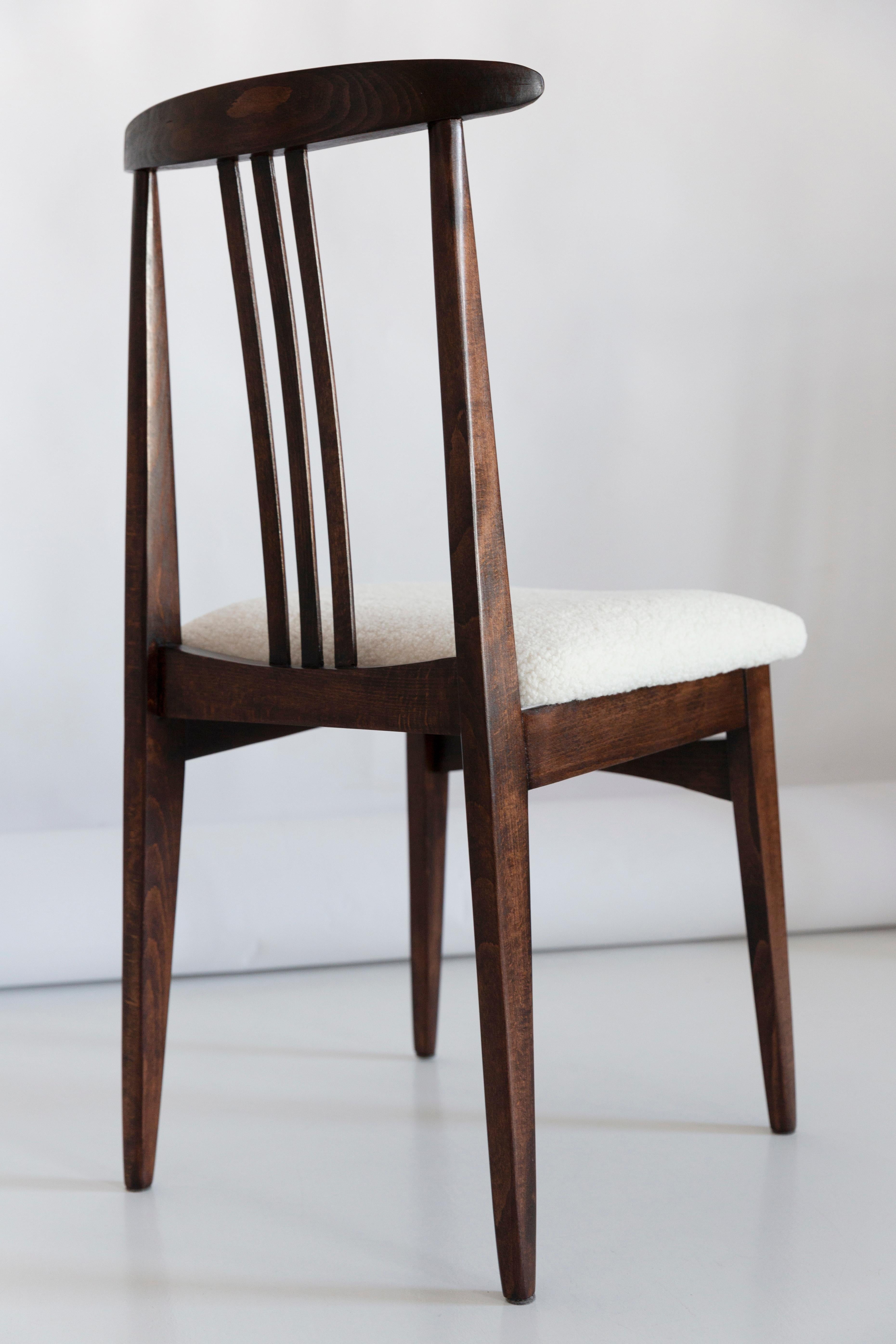Twelve Mid-Century Light Boucle Chair, Designed by M. Zielinski, Europe, 1960s For Sale 3