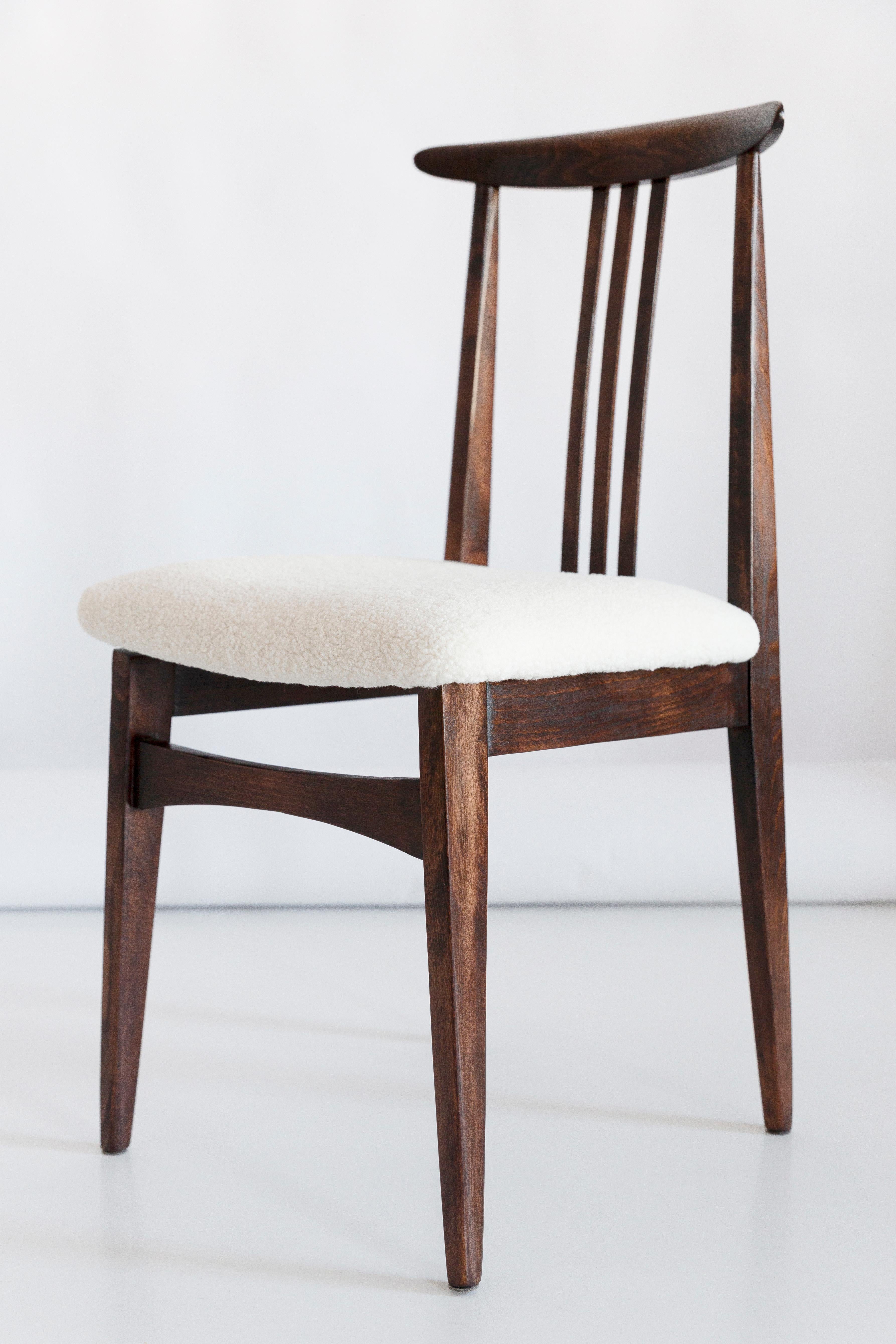 Mid-Century Modern Twelve Mid-Century Light Boucle Chair, Designed by M. Zielinski, Europe, 1960s For Sale
