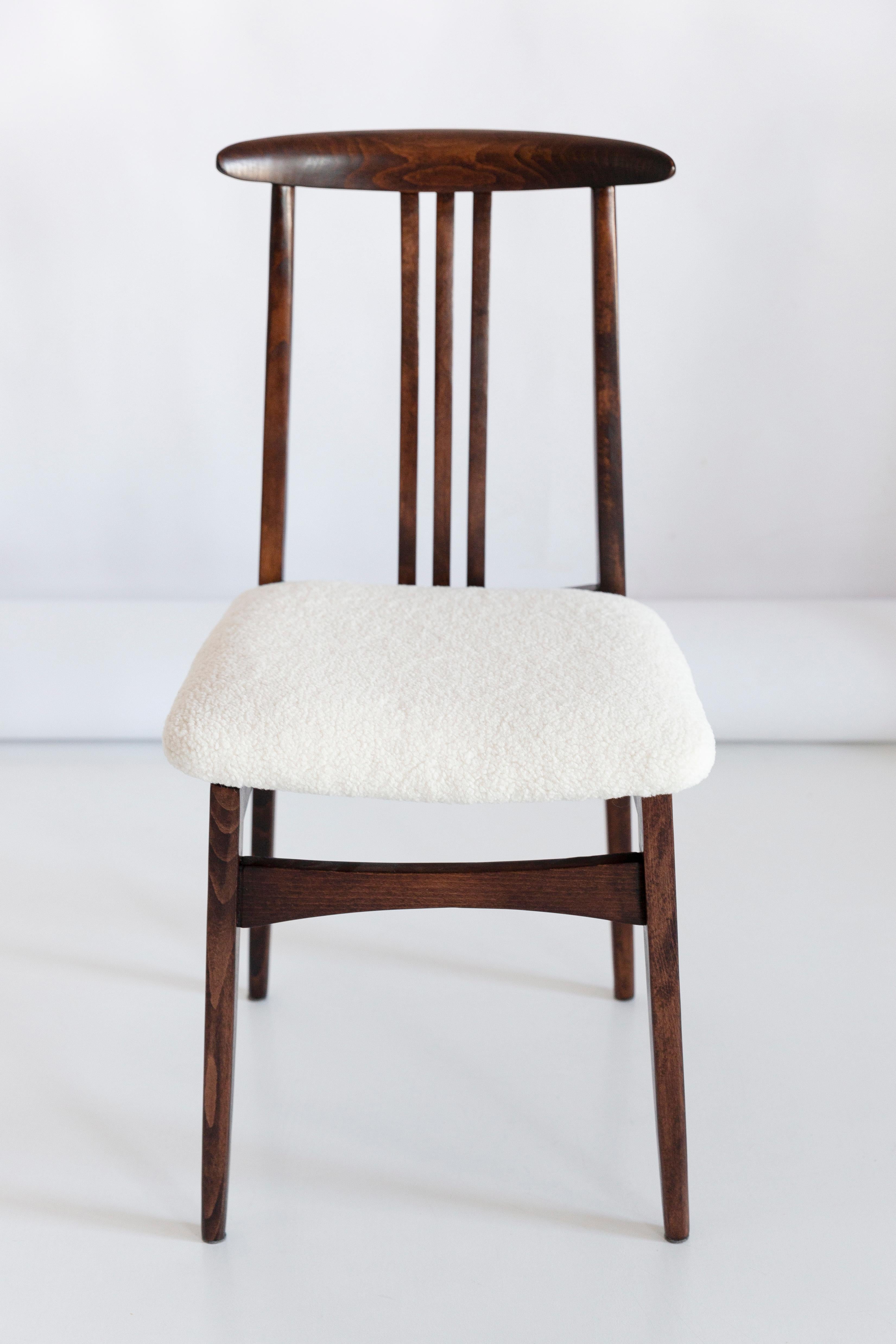 Polish Twelve Mid-Century Light Boucle Chair, Designed by M. Zielinski, Europe, 1960s For Sale