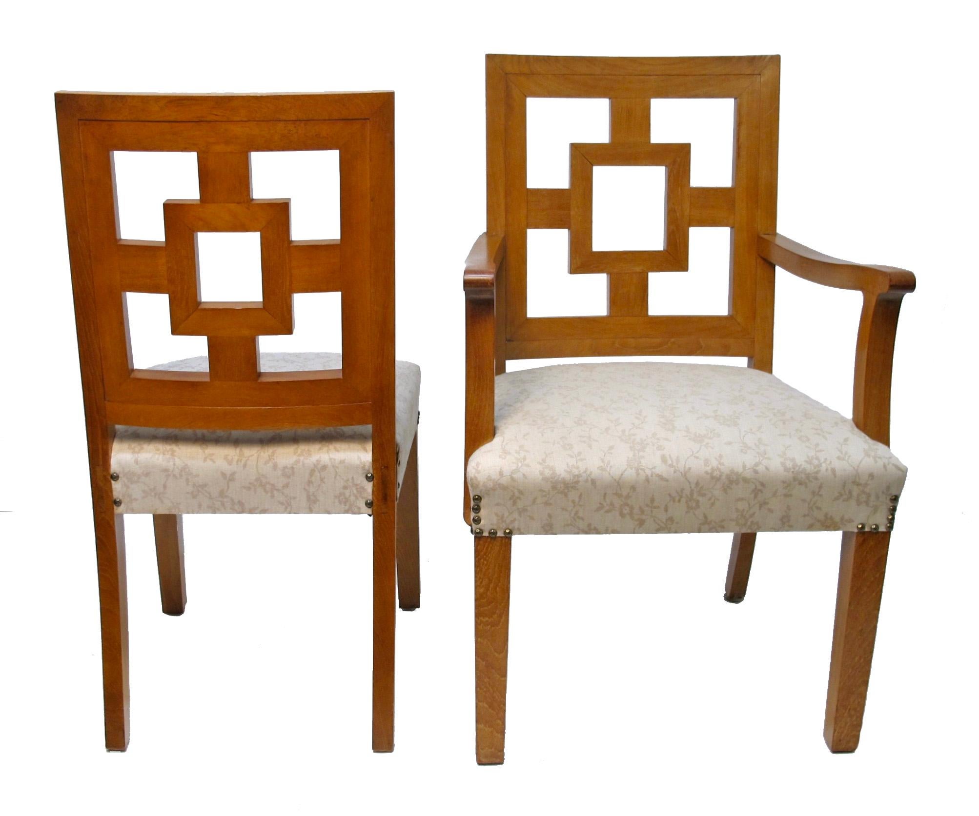 20th Century Eight Modernist Dining Chairs In The Manner of Francis Jourdain