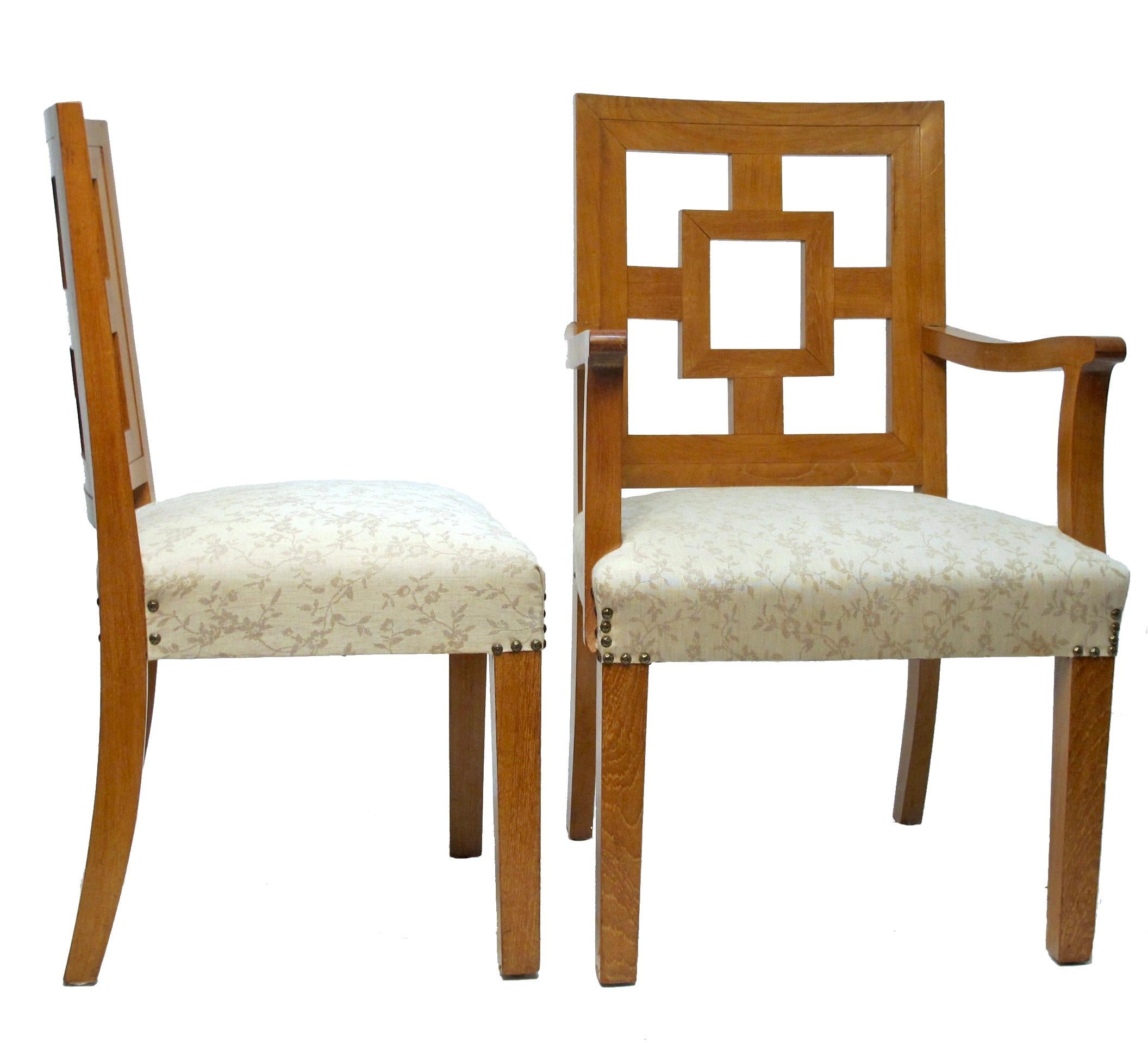 Teak Eight Modernist Dining Chairs In The Manner of Francis Jourdain