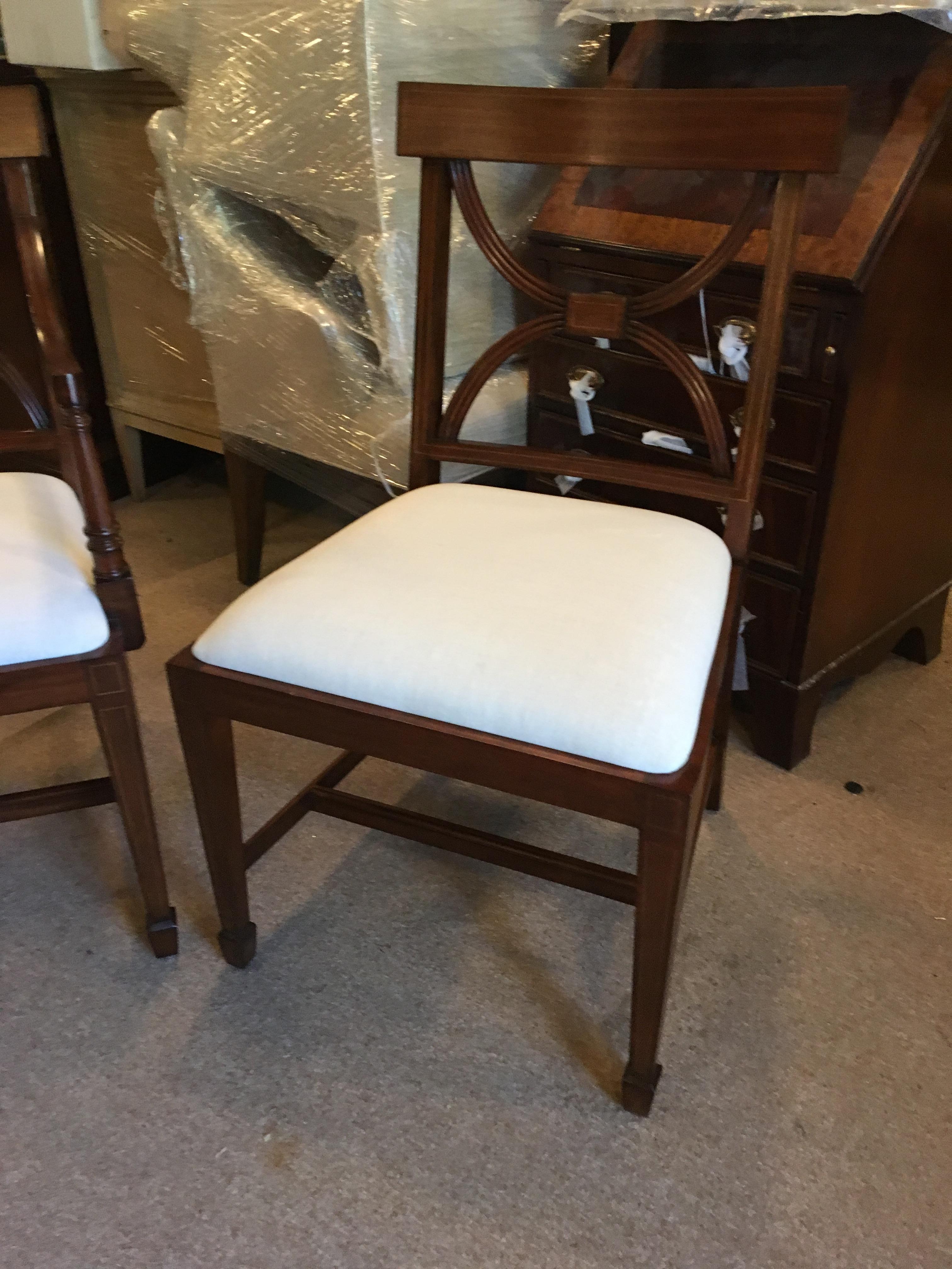 Twelve New Mahogany Adams Style Dining Chairs by Leighton Hall 6