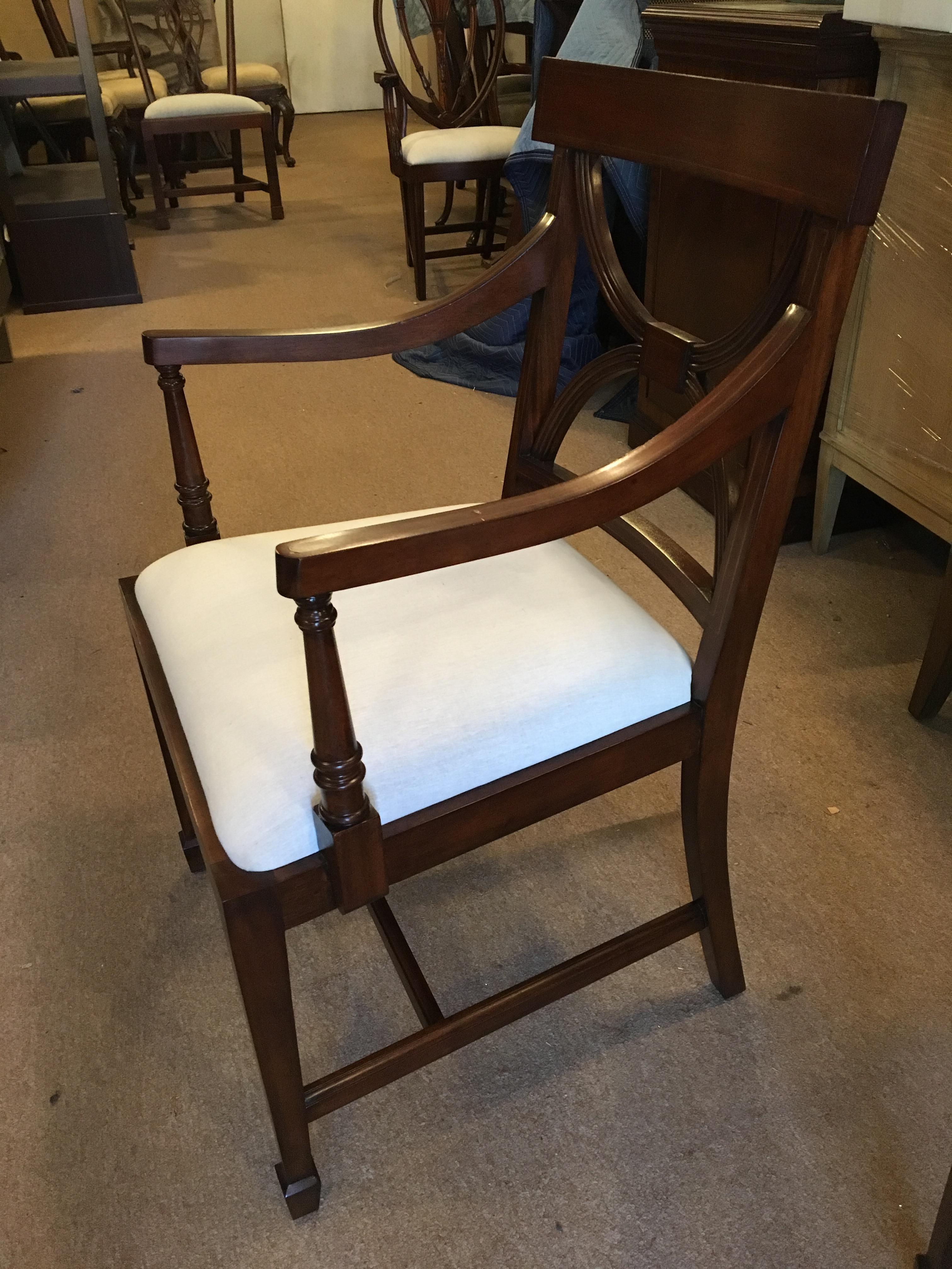 Twelve New Mahogany Adams Style Dining Chairs by Leighton Hall In New Condition In Suwanee, GA