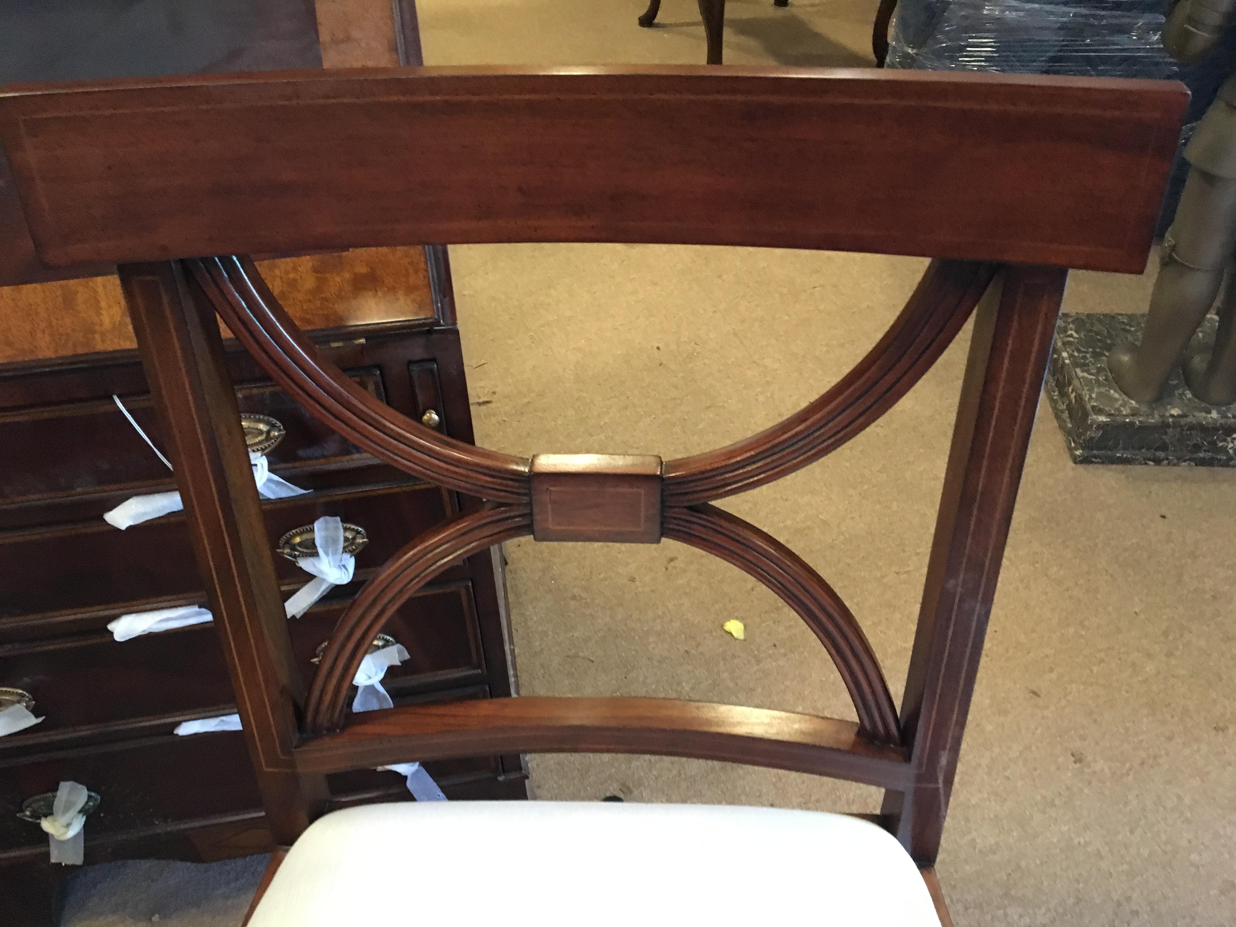 Contemporary Twelve New Mahogany Adams Style Dining Chairs by Leighton Hall