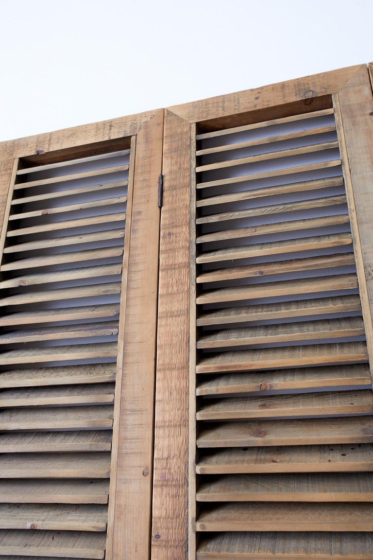 TwelvePanel Pine Louvered Shutter Folding Screen at 1stDibs louvered