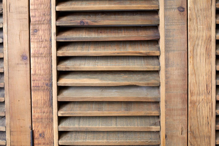 TwelvePanel Pine Louvered Shutter Folding Screen at 1stDibs louvered