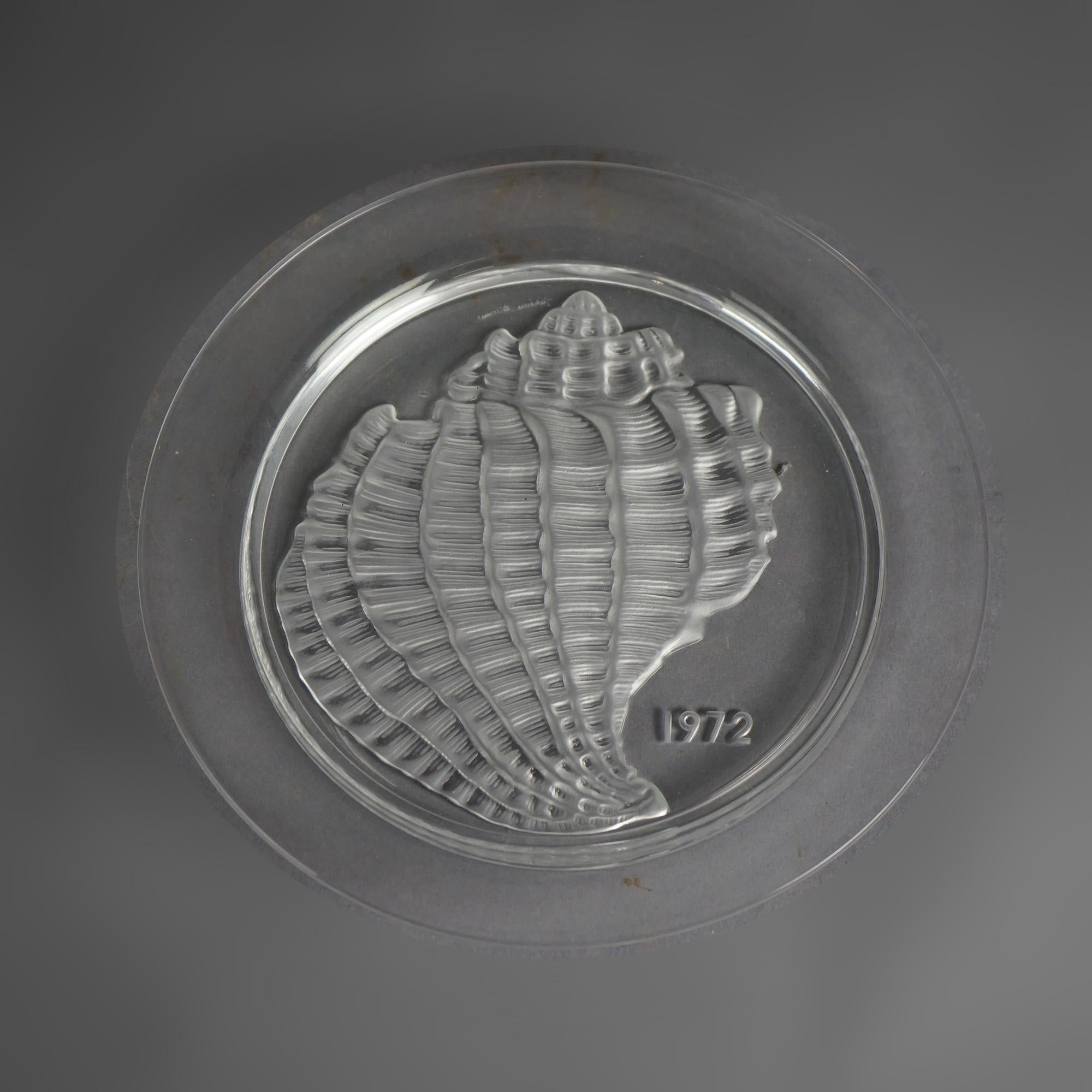 Twelve-Piece French Lalique Commemorative Crystal Plate Set 20th C For Sale 2