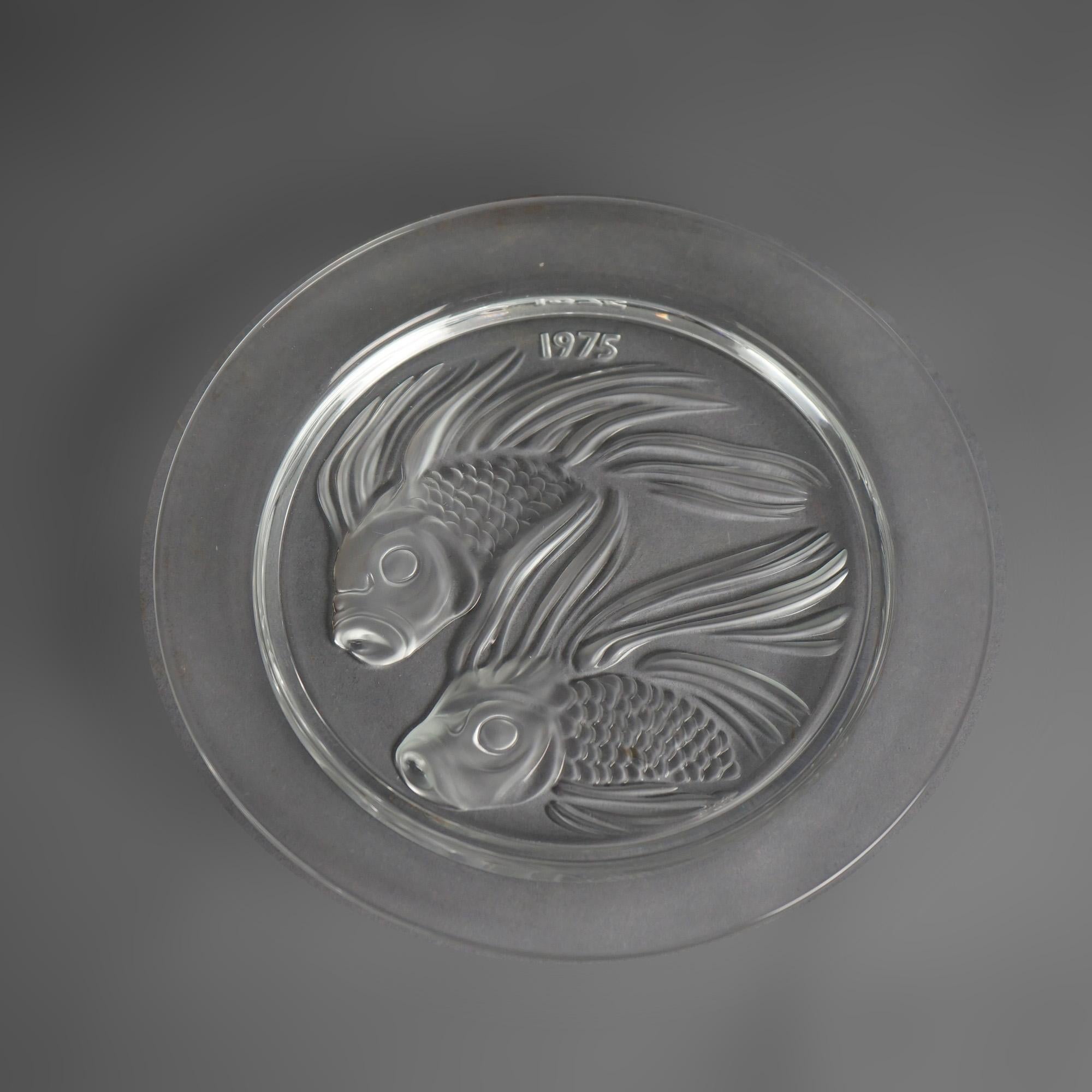 Twelve-Piece French Lalique Commemorative Crystal Plate Set 20th C For Sale 5