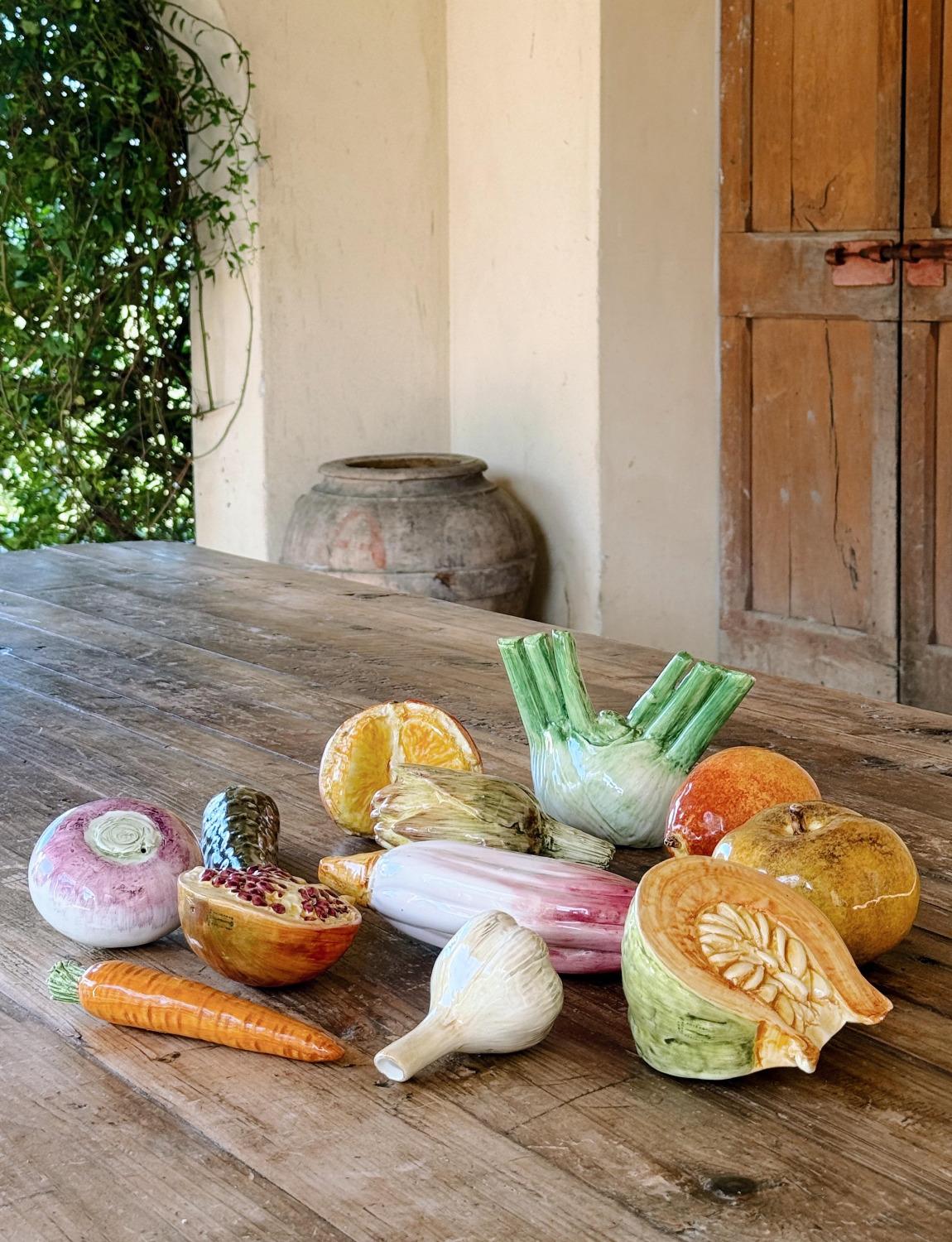 Italian Twelve piece set of Lodi Ceramic Fruit and Vegetables For Sale
