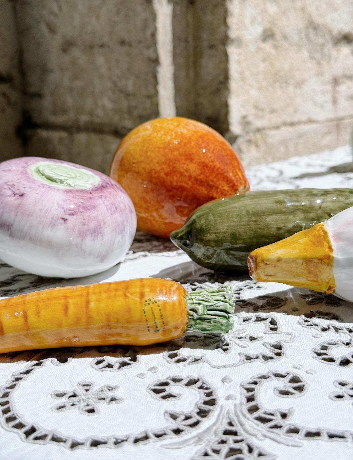 Late 20th Century Twelve piece set of Lodi Ceramic Fruit and Vegetables For Sale
