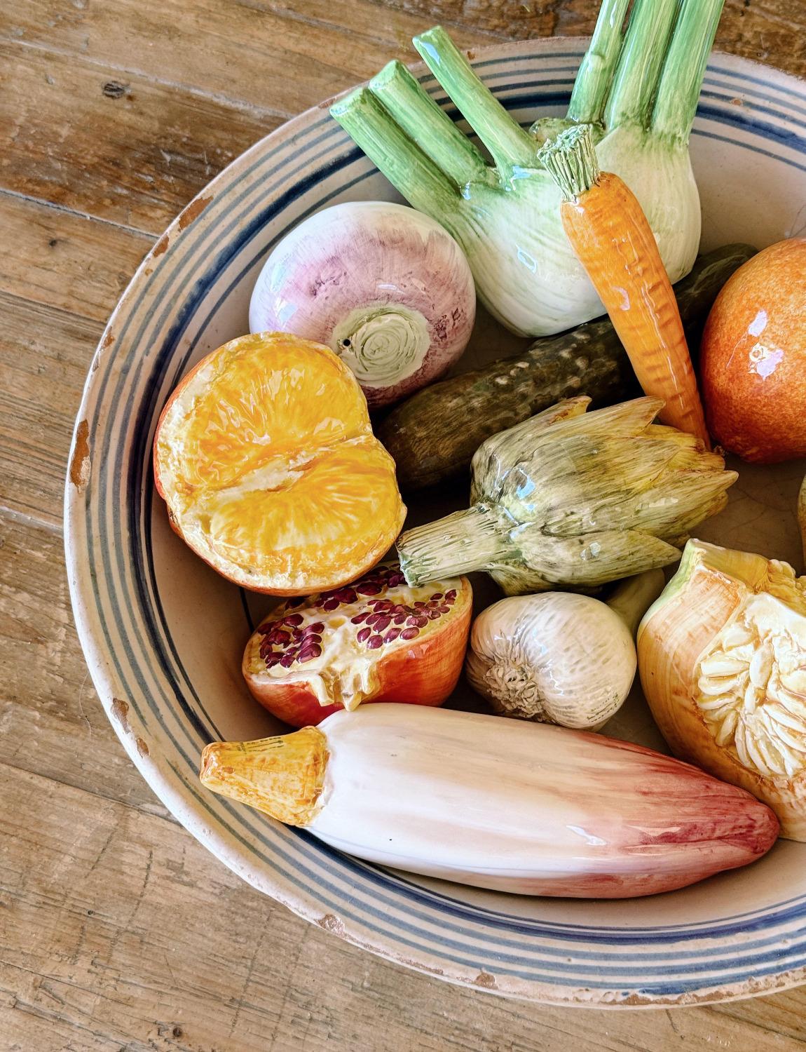 Twelve piece set of Lodi Ceramic Fruit and Vegetables For Sale 1