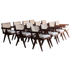 Twelve Pierre Jeanneret King Office Chairs Model PJ-010102T, Circa 1953-4