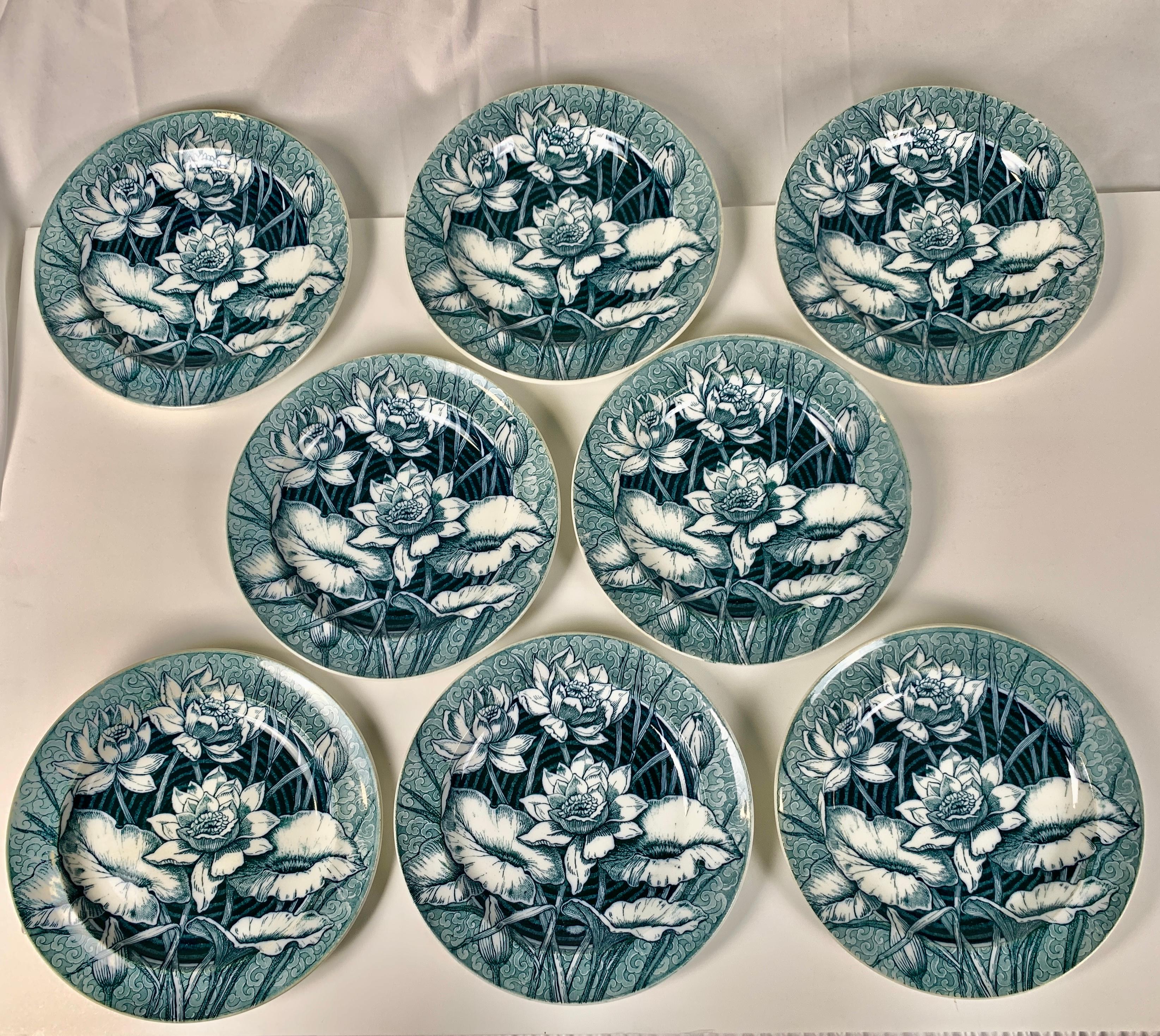 Aesthetic Movement Twelve Plus One '13' Wedgwood Lily Pattern Plates Made in England Circa 1882