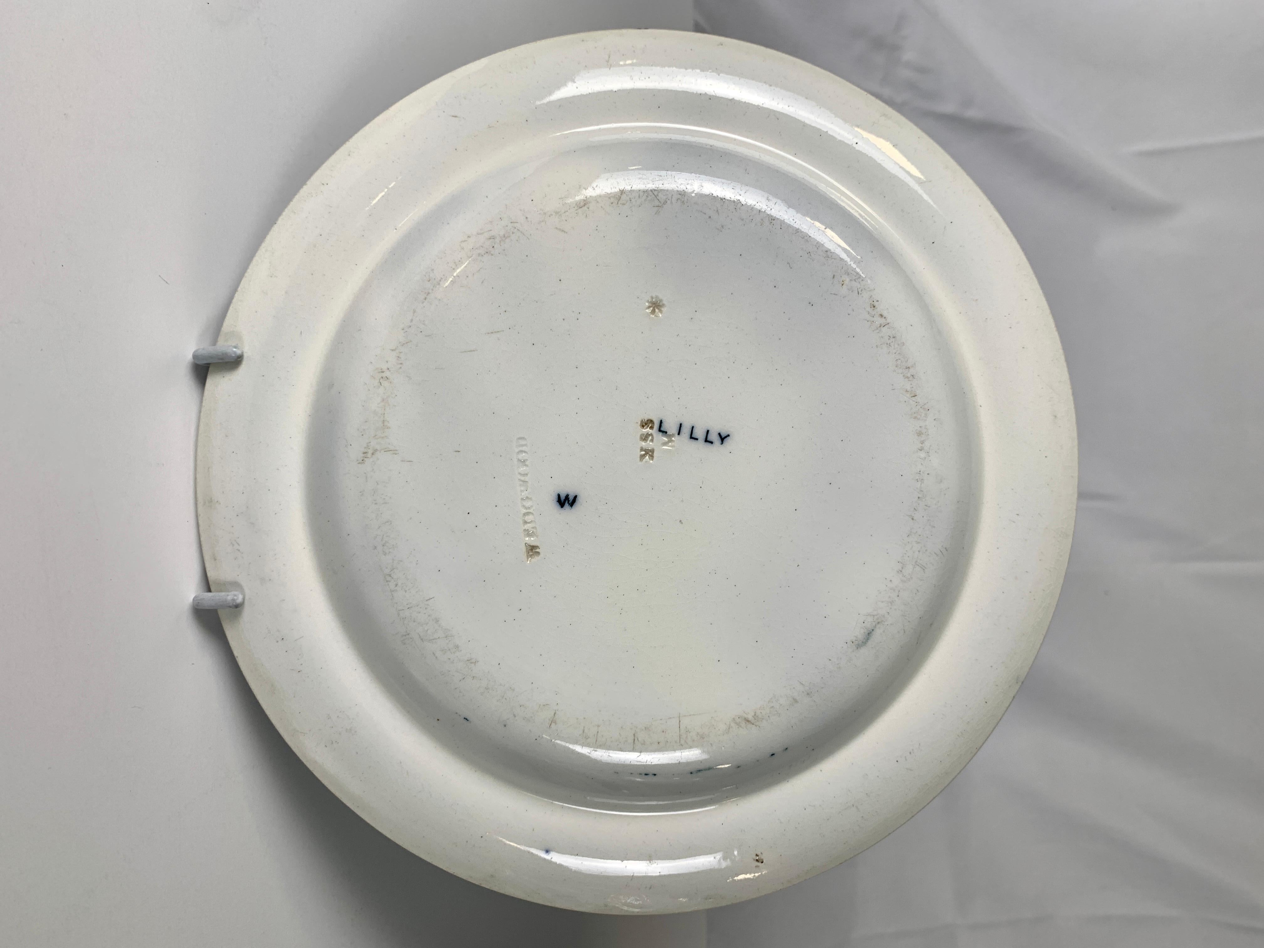 Earthenware Twelve Plus One '13' Wedgwood Lily Pattern Plates Made in England Circa 1882