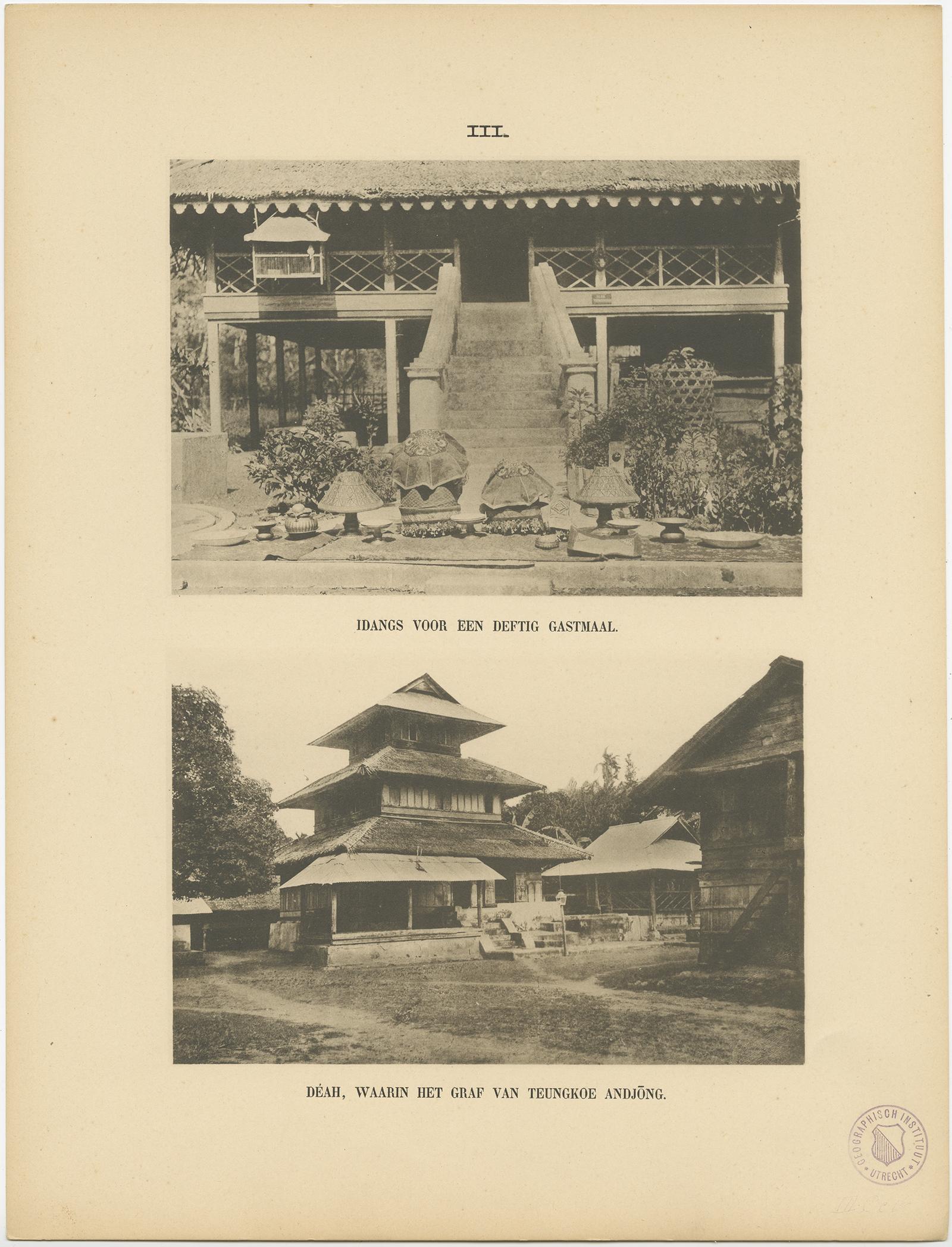Paper Twelve Prints of Aceh 'Atjeh' Published by E.J. Brill, '1895' For Sale