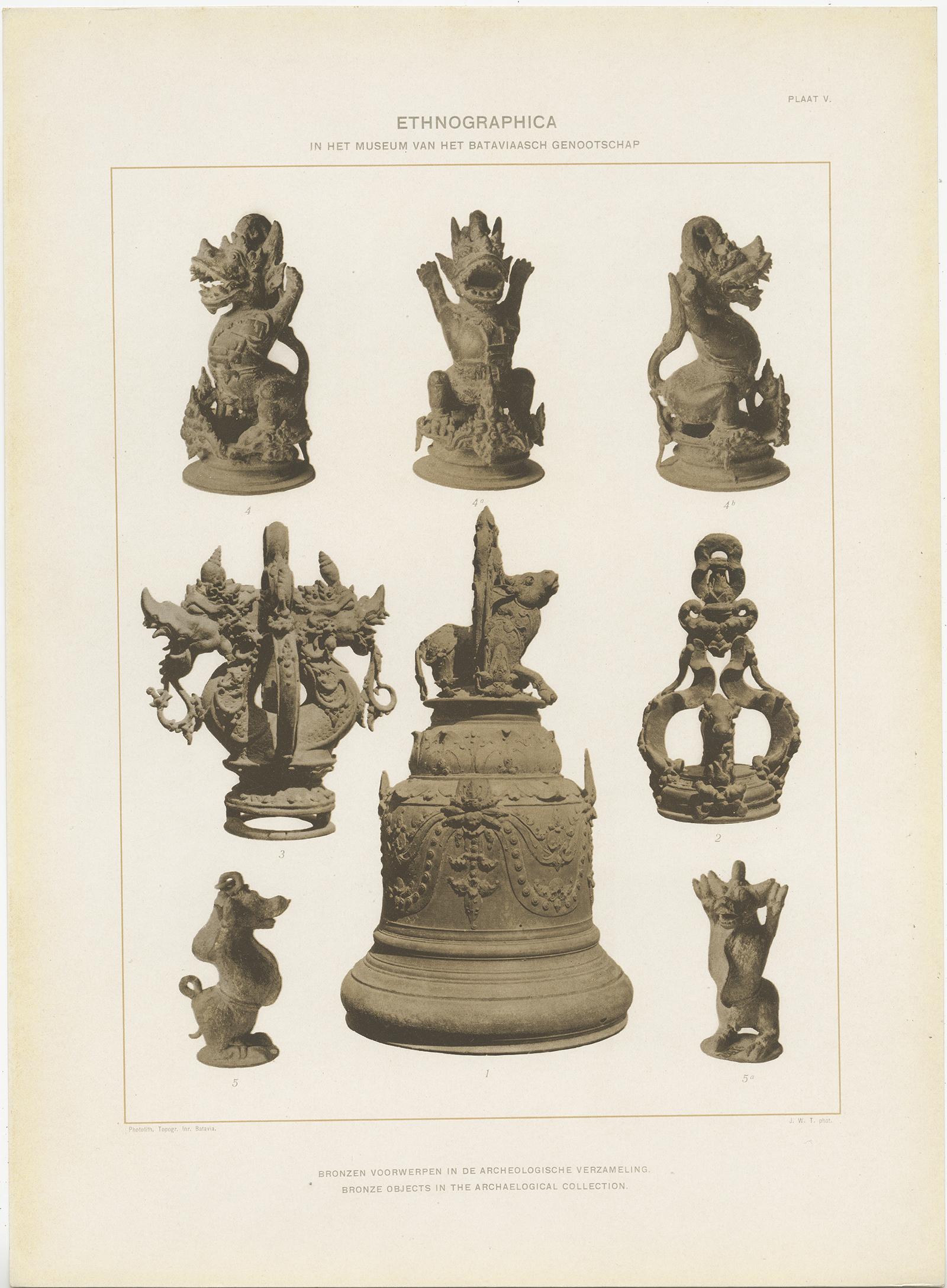 20th Century Twelve Prints of Ethnographic Items of Batavia Published by J.W. Teillers '1910' For Sale