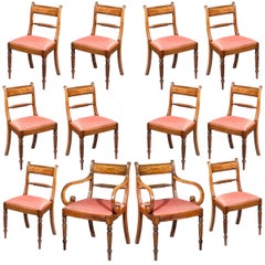 Twelve Regency Mahogany Dining Chairs, in the manner of Gillows
