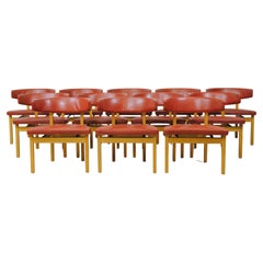 Twelve Restored Danish Borge Mogensen Oak Conference Chairs, Inc. Reupholstery