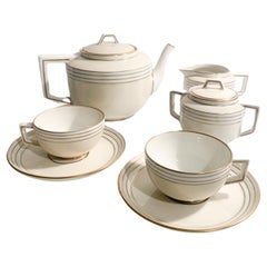 Twelve Richard Ginori Decò Tea Set in Porcelain from the 1940s