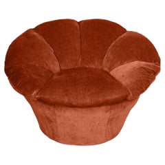Twelve Round Cangaroo Orange Velvet Armchair