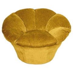 Twelve Round Earthy Gold Velvet Armchair