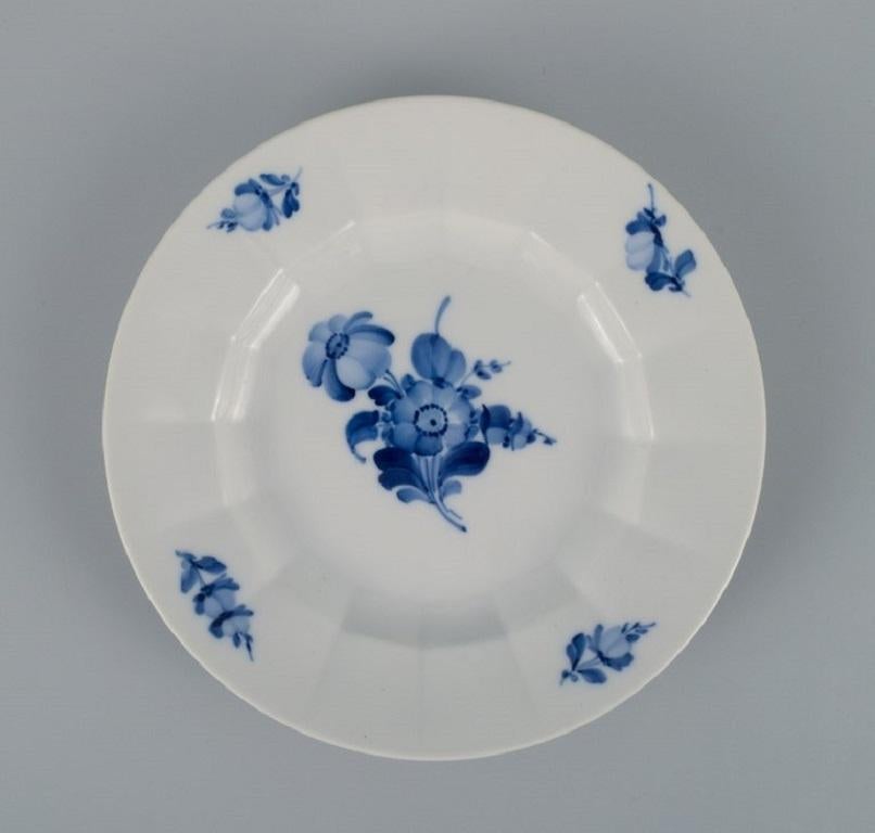 Danish Twelve Royal Copenhagen Blue Flower Angular Plates in Porcelain