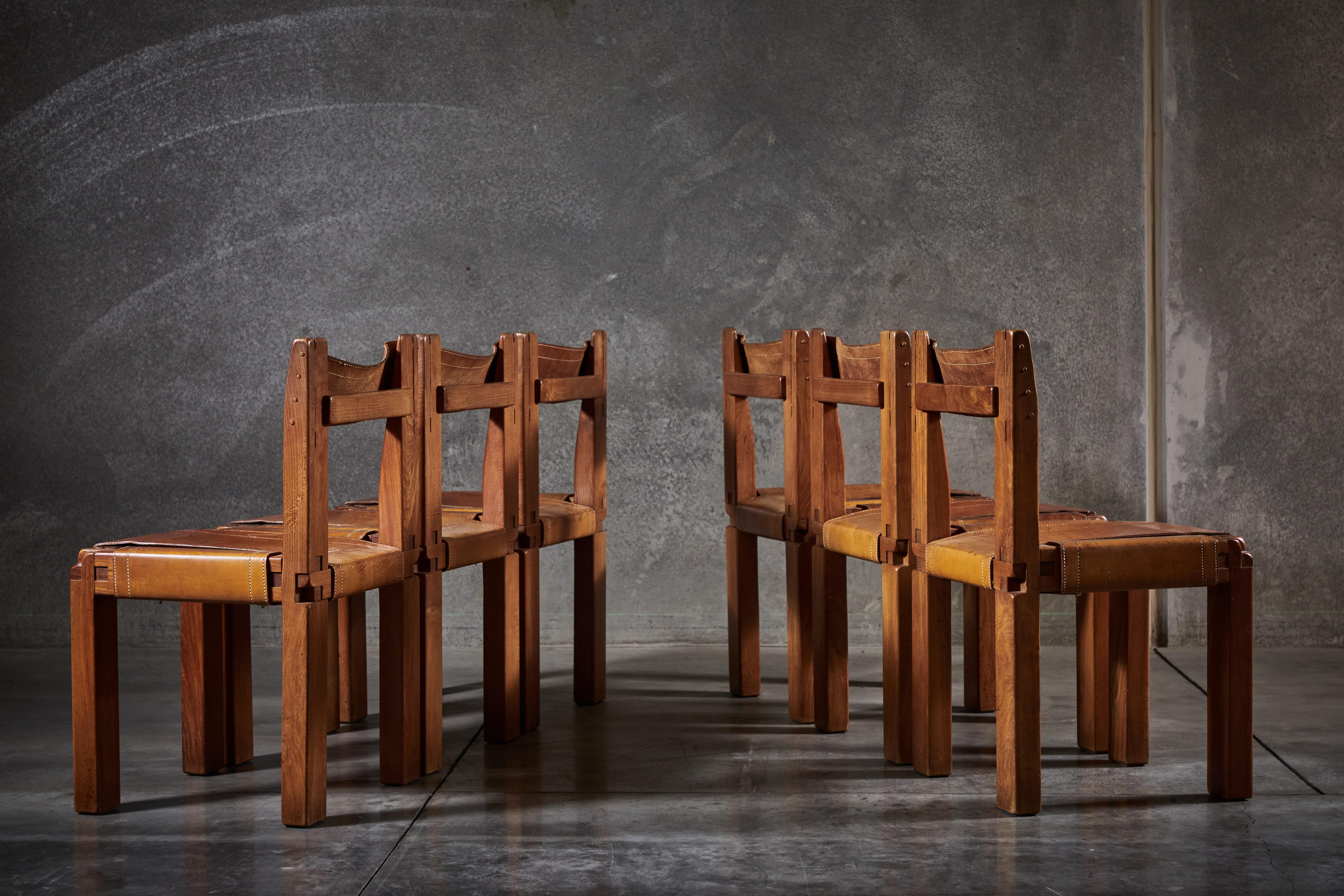 Twelve S11 Chairs by Pierre Chapo In Good Condition In Los Angeles, CA