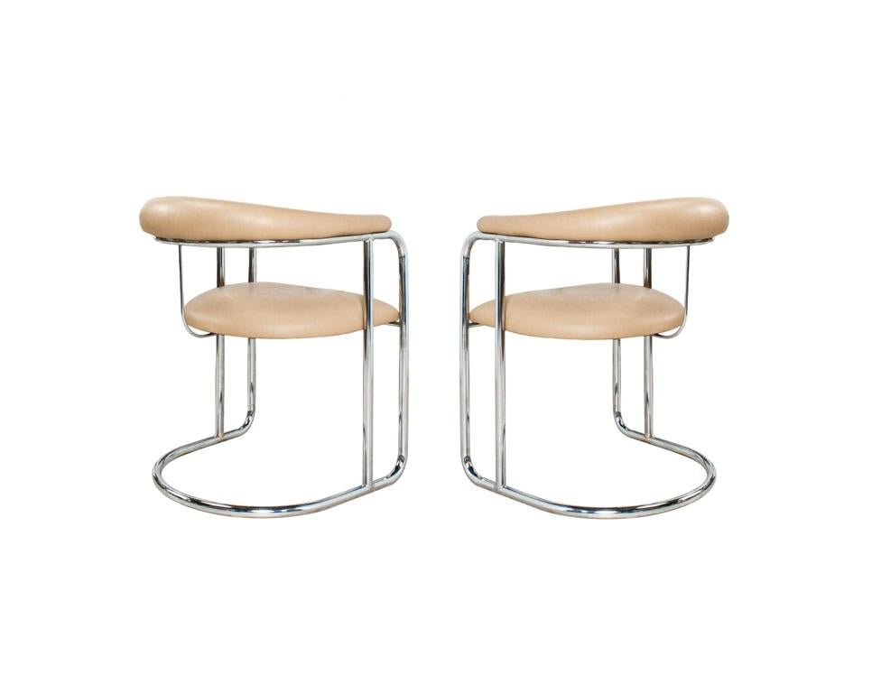 Twelve Sleek Chrome Dining Chairs by Anton Lorenz for Thonet For Sale 3