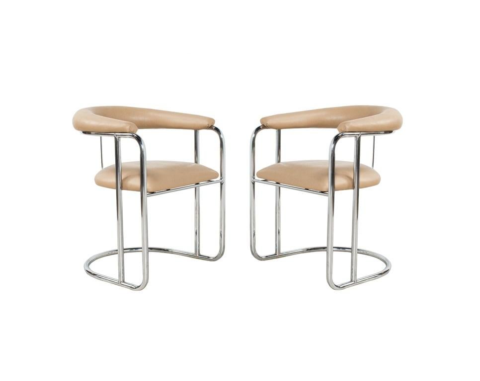 Mid-Century Modern Twelve Sleek Chrome Dining Chairs by Anton Lorenz for Thonet For Sale
