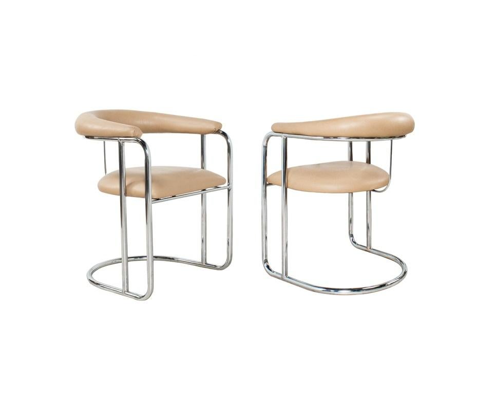 North American Twelve Sleek Chrome Dining Chairs by Anton Lorenz for Thonet For Sale