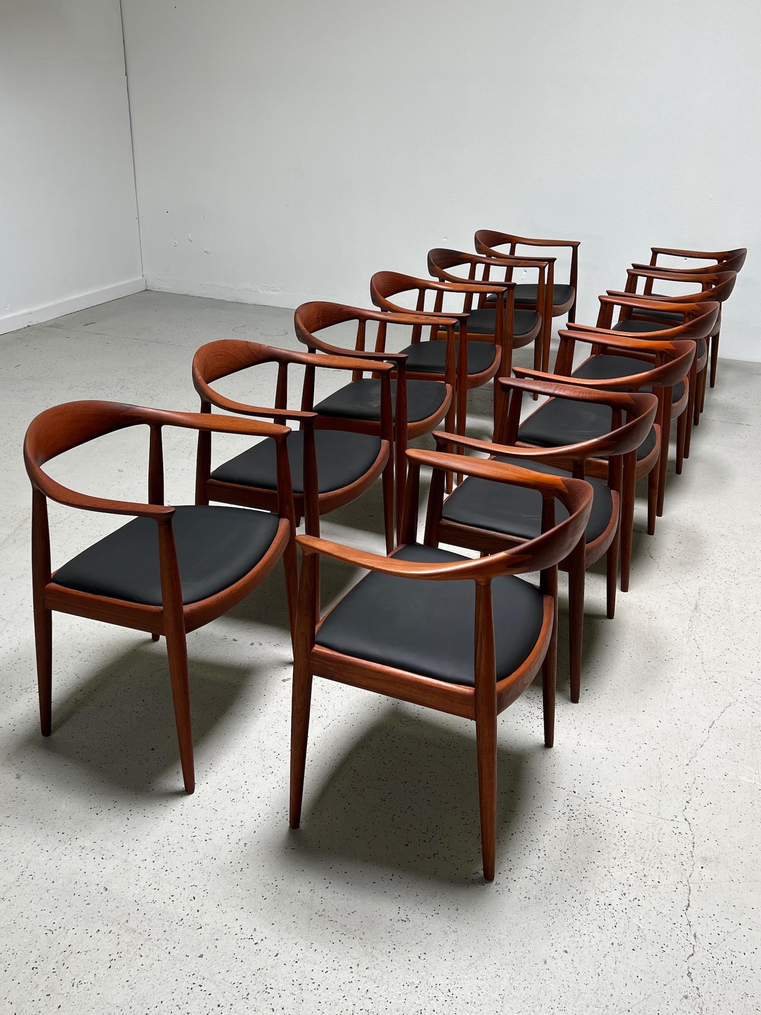 Mid-20th Century Twelve Teak Round Chairs by Hans Wegner