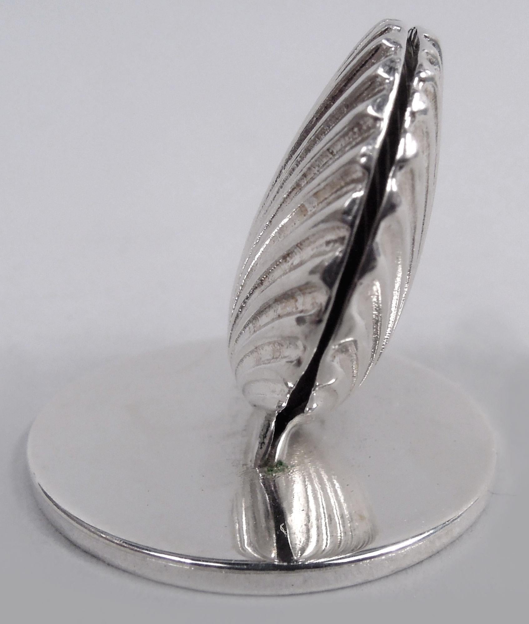 American Twelve Tiffany Midcentury Classical Scallop Shell Place Card Holders For Sale