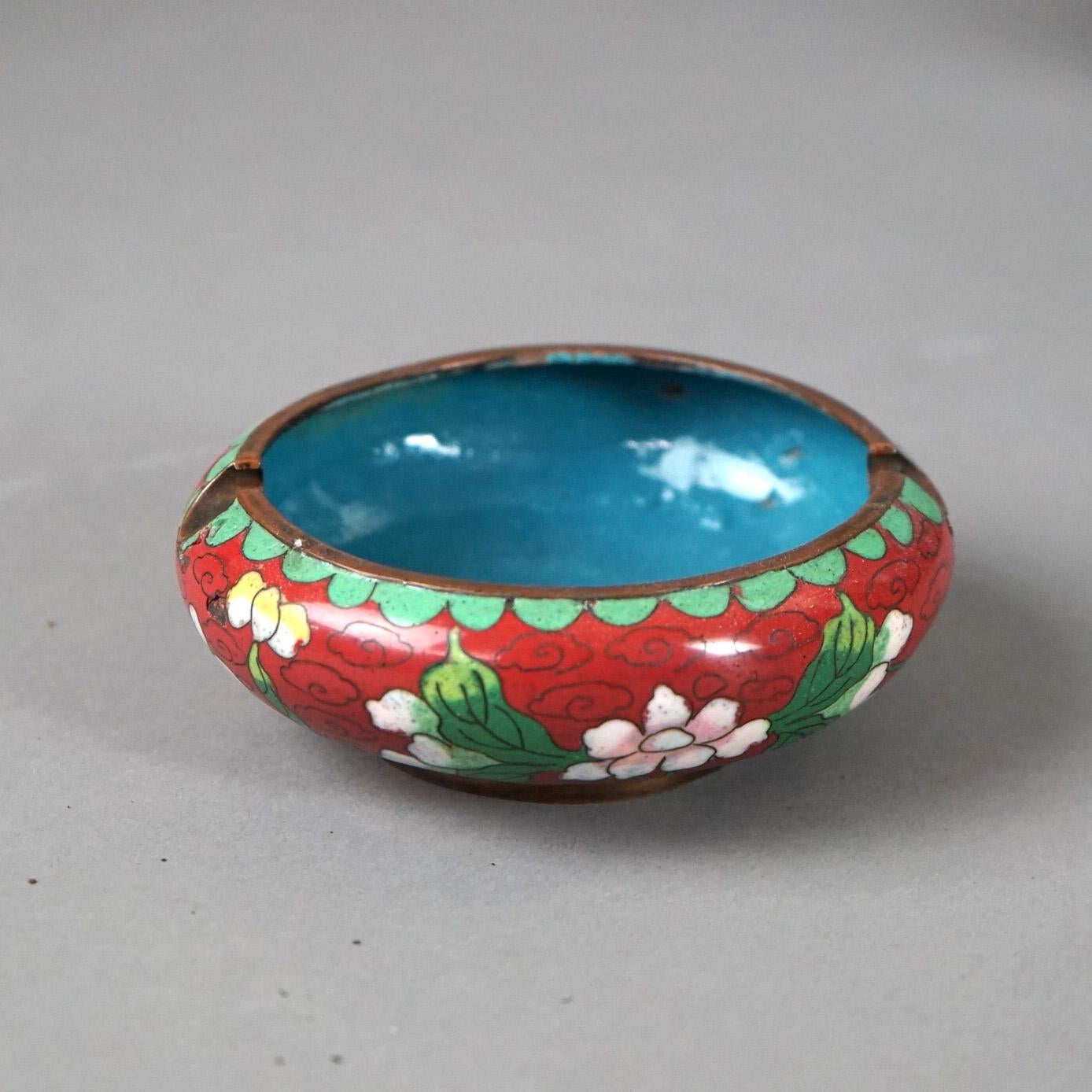 Twelve Various Chinese Cloisonne Floral Enameled Items C1920 For Sale 5