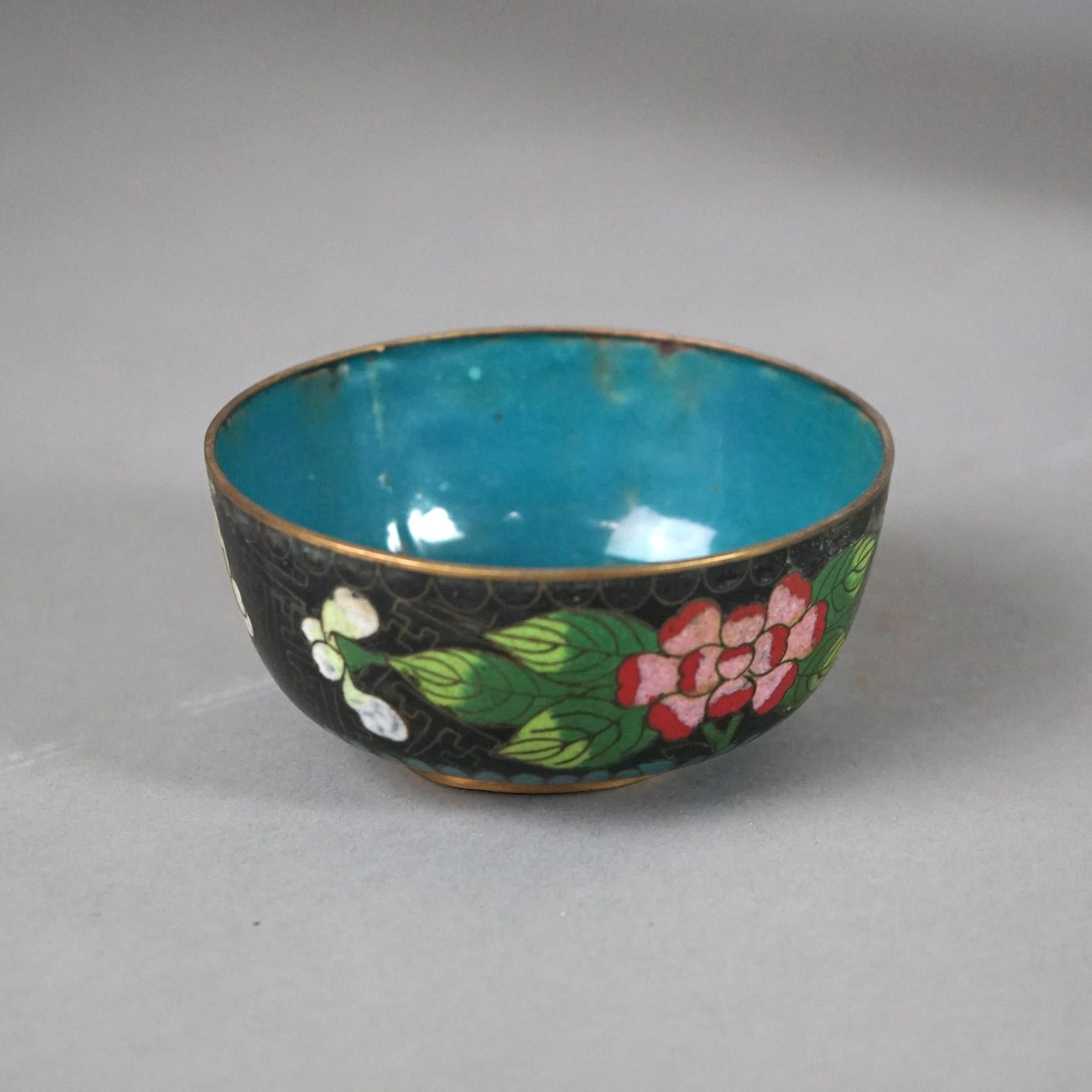 Twelve Various Chinese Cloisonne Floral Enameled Items C1920 For Sale 6