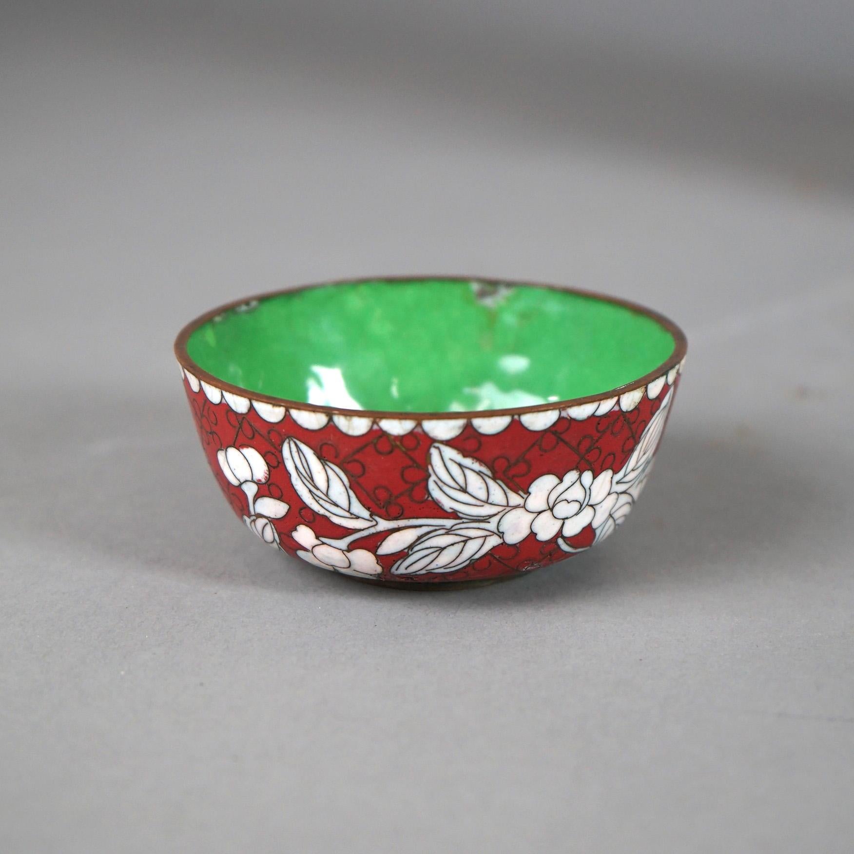 Twelve Various Chinese Cloisonne Floral Enameled Items C1920 For Sale 9