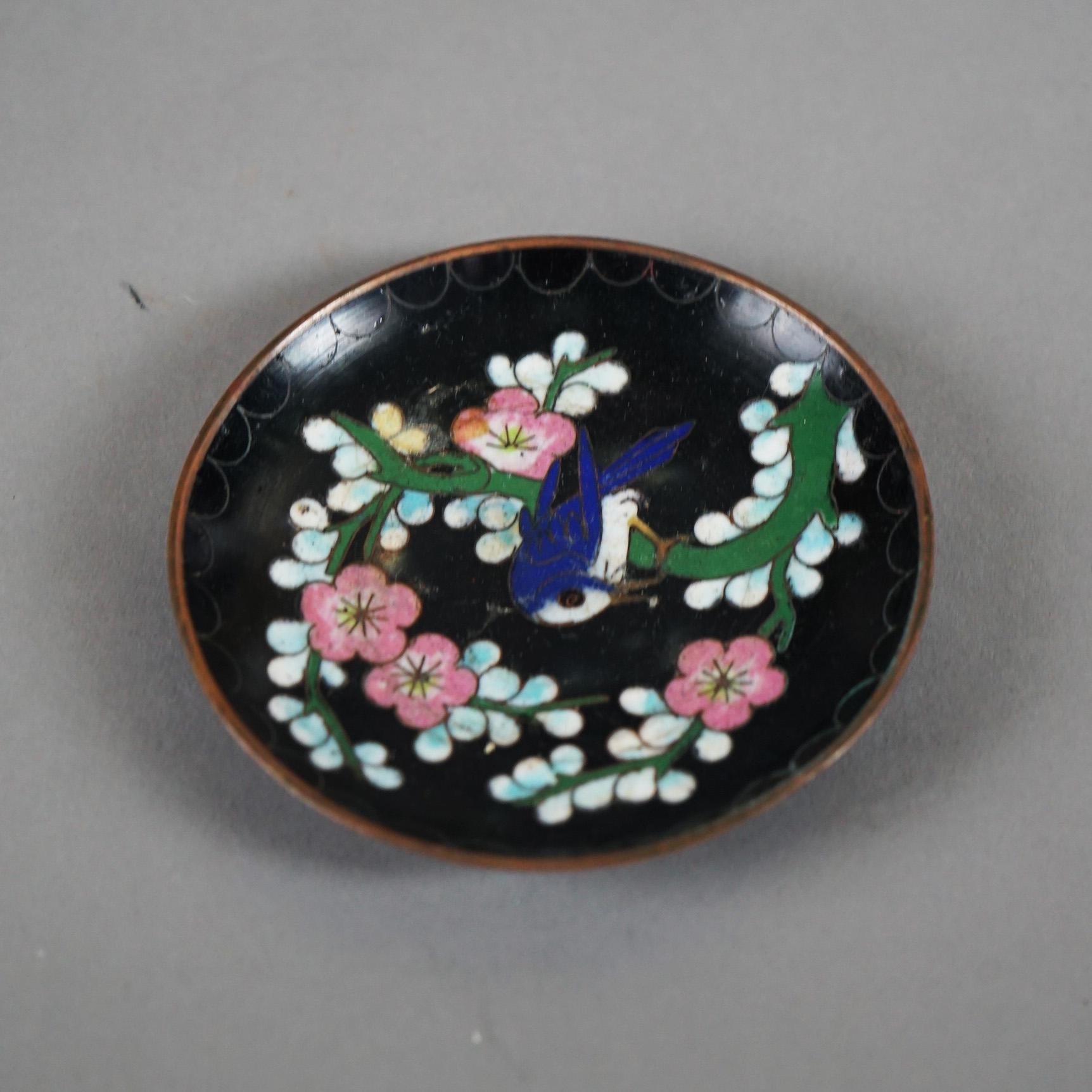 20th Century Twelve Various Chinese Cloisonne Floral Enameled Items C1920 For Sale