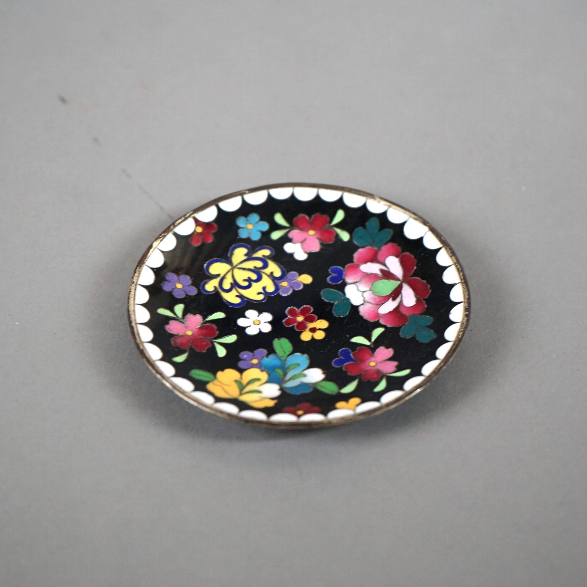 Twelve Various Chinese Cloisonne Floral Enameled Items C1920 For Sale 1