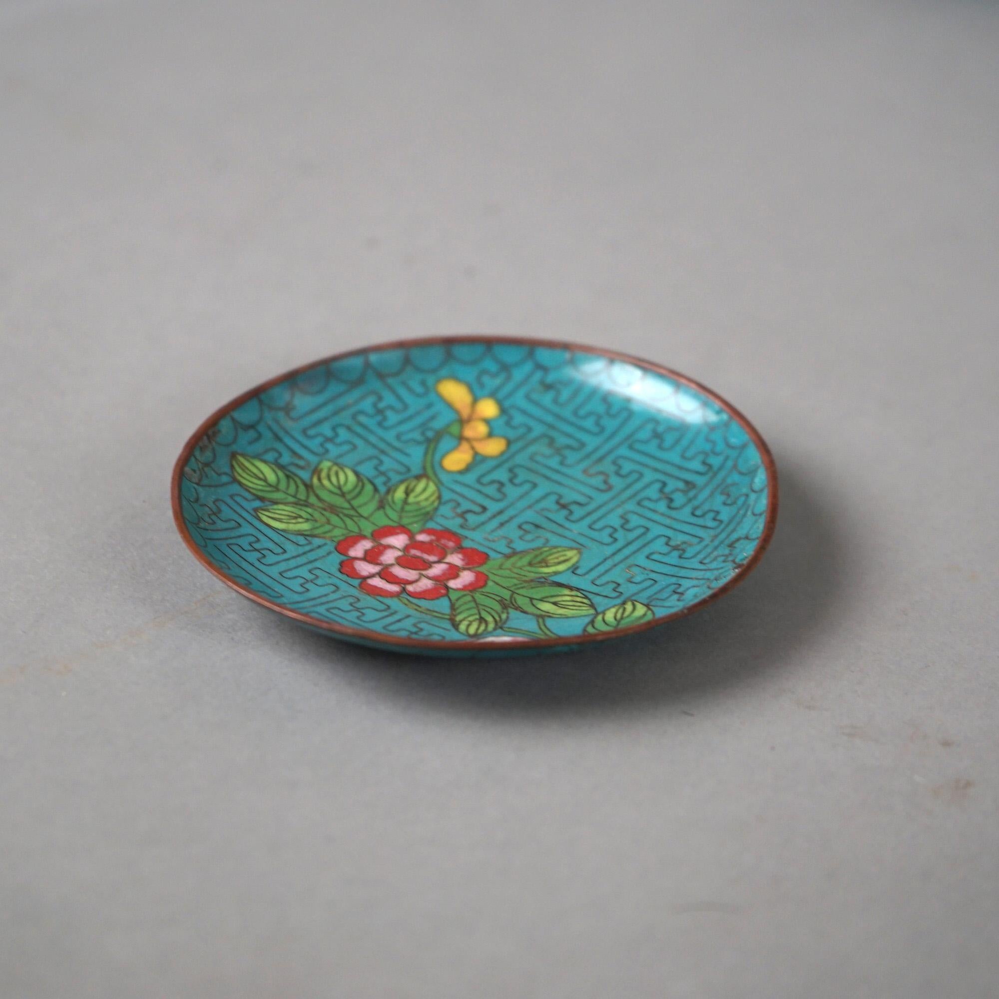 Twelve Various Chinese Cloisonne Floral Enameled Items C1920 For Sale 2