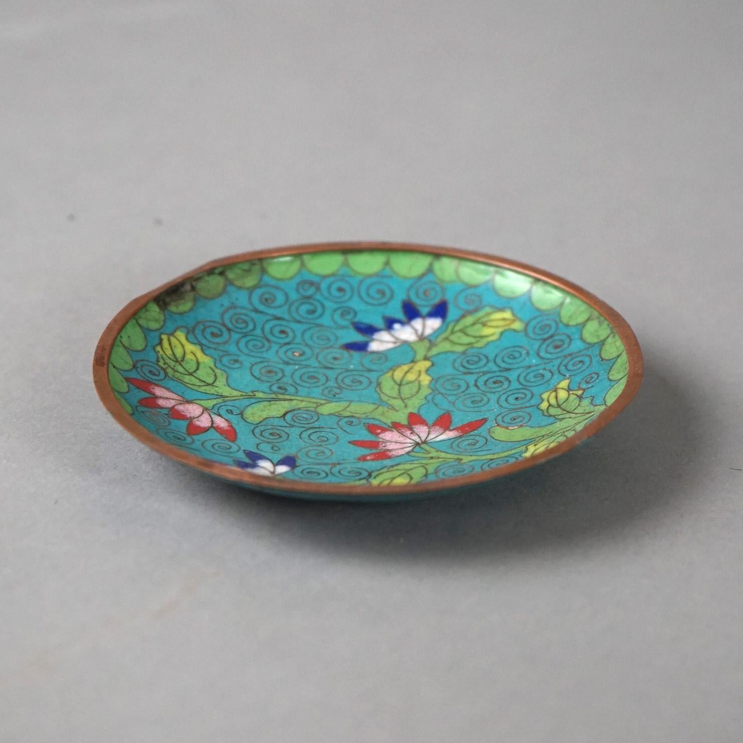 Twelve Various Chinese Cloisonne Floral Enameled Items C1920 For Sale 3