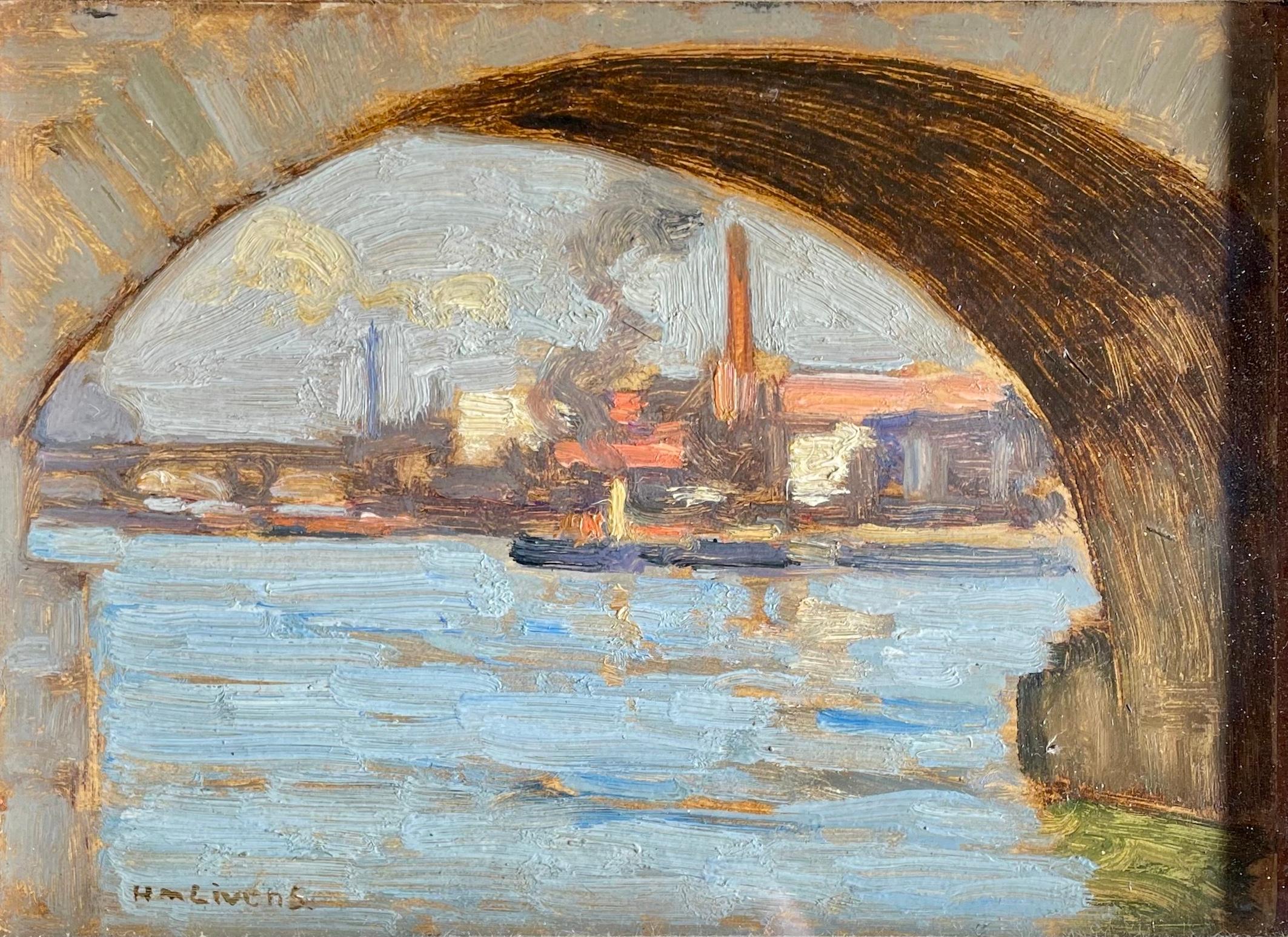 Twenties Framed Oil Painting By Horace Mann Livens Otro en venta
