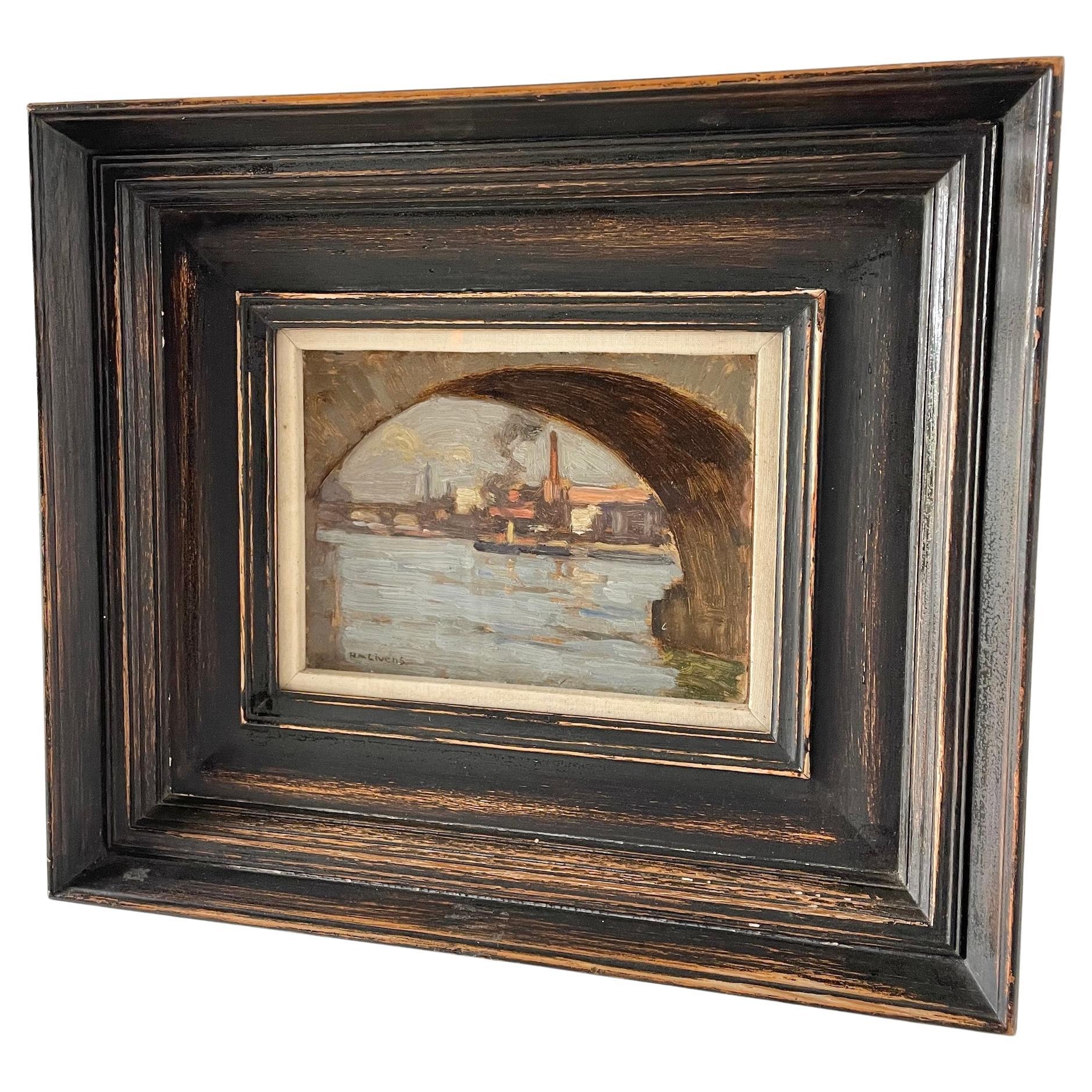 Twenties Framed Oil Painting By Horace Mann Livens