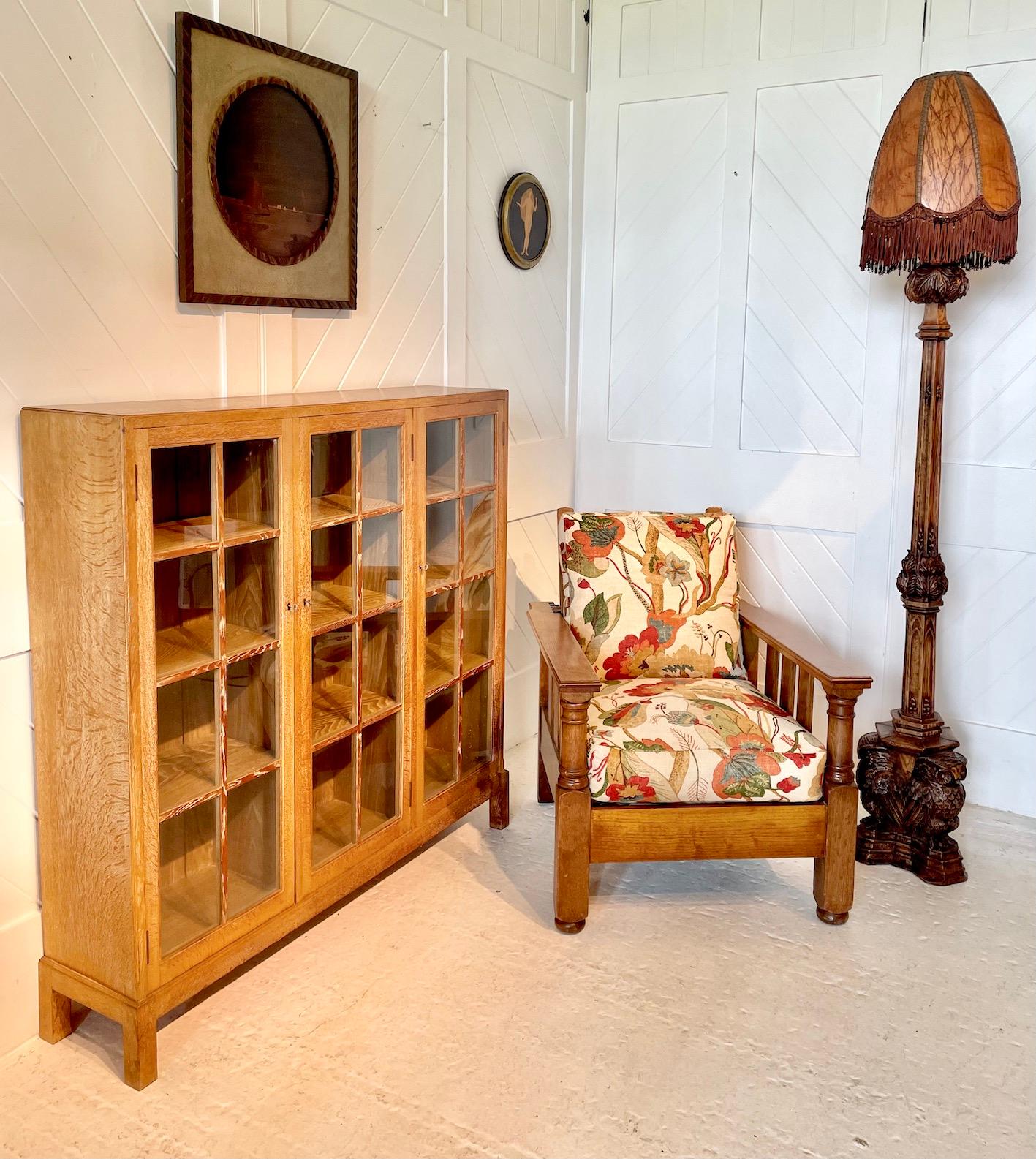 Art Deco Twenties Heals Limed Oak Bookcase For Sale
