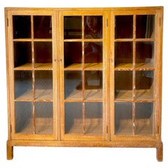 Antique Twenties Heals Limed Oak Bookcase