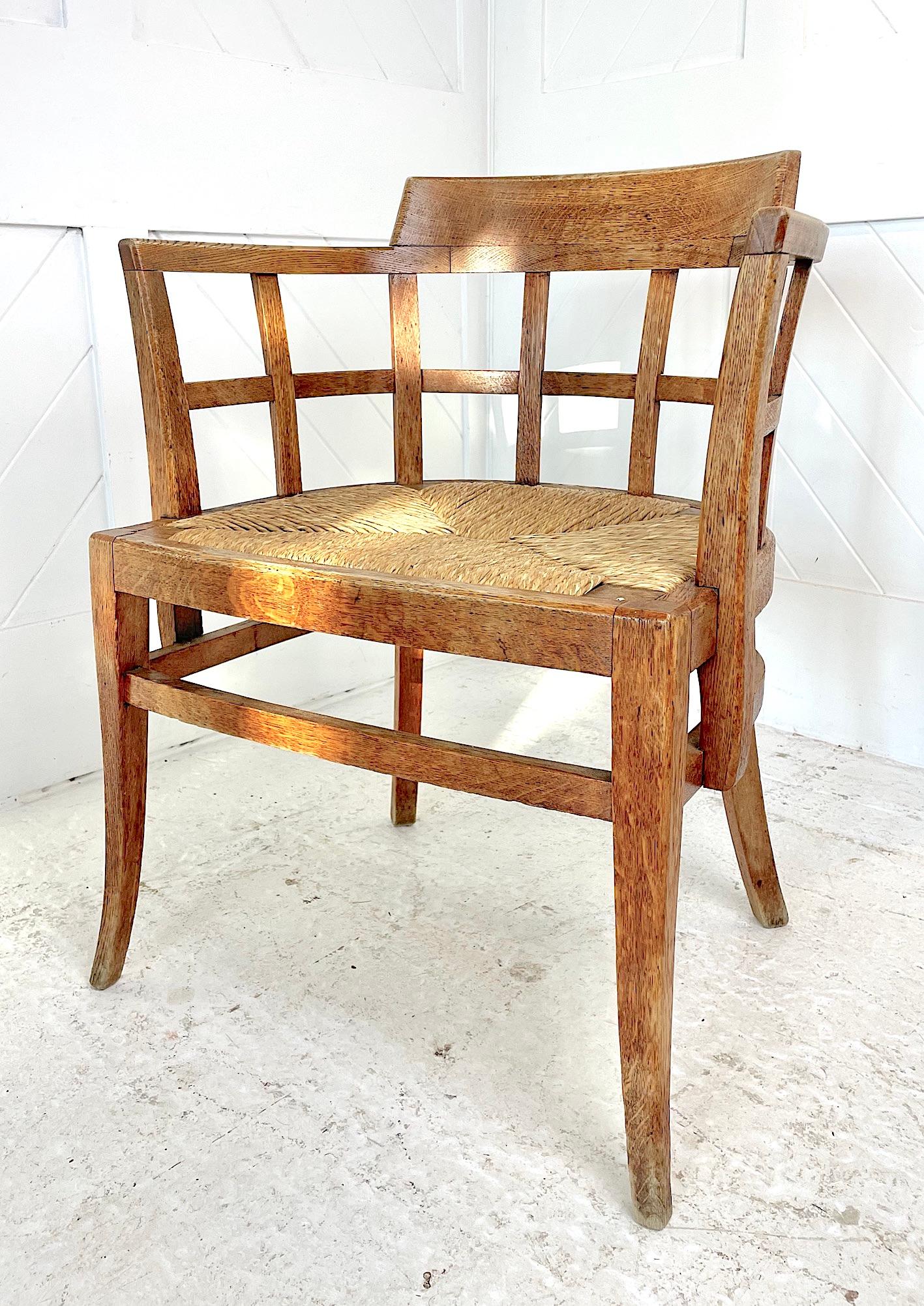 Twenties Heals Oak Lattice Back Desk Chair In Good Condition In Petworth, GB