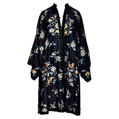 Twentieth Century Blue Silk Chinese Style Embroidered Coat